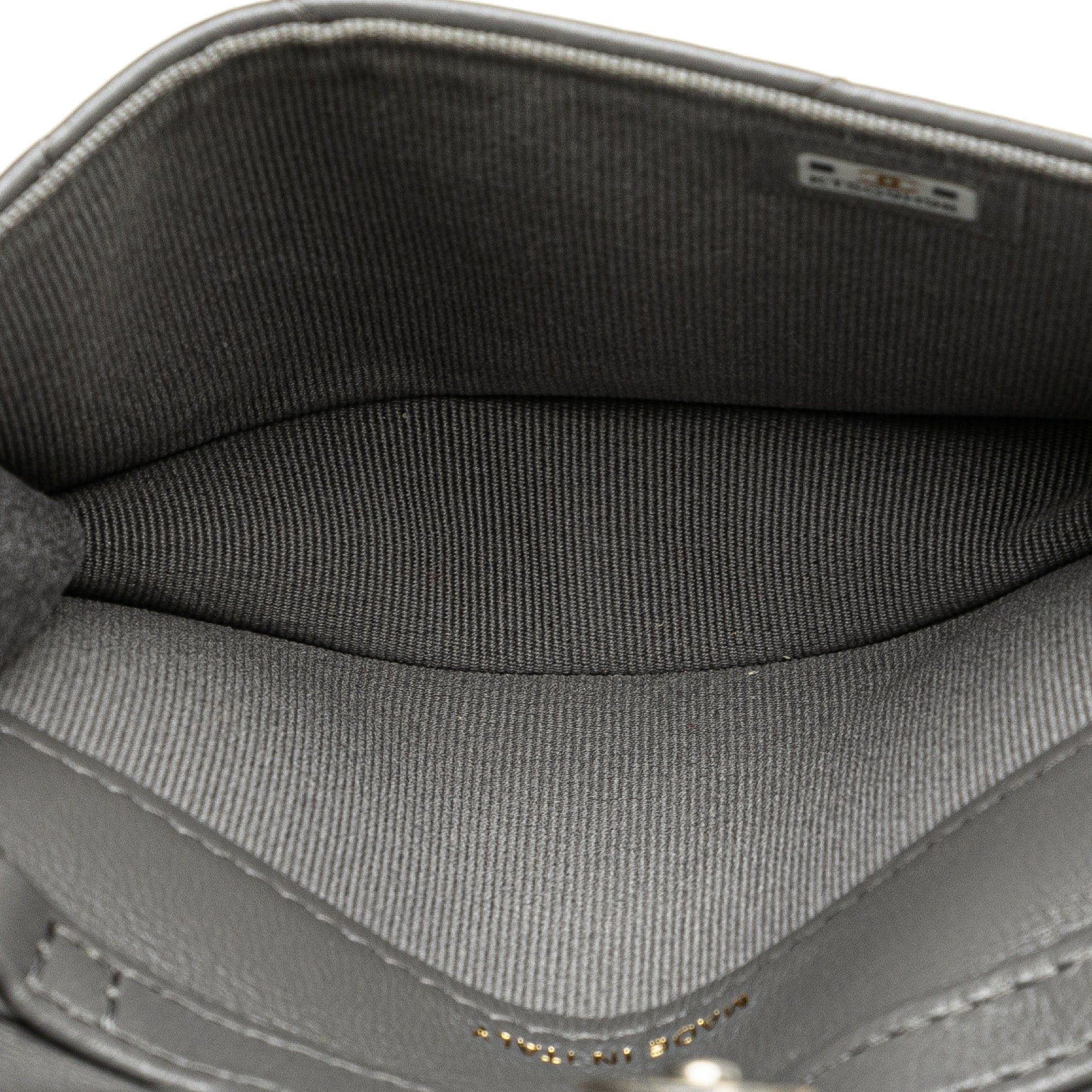 Chanel Chanel Lambskin 19 Flap Coin Purse With Chain Gray Size ONE SIZE - 4 Thumbnail