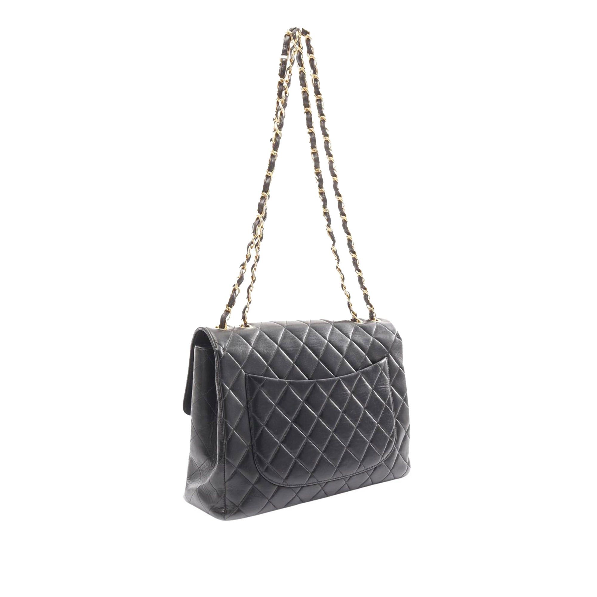 Chanel Chanel Jumbo Classic Lambskin Single Flap Black Size ONE SIZE - 2 Thumbnail