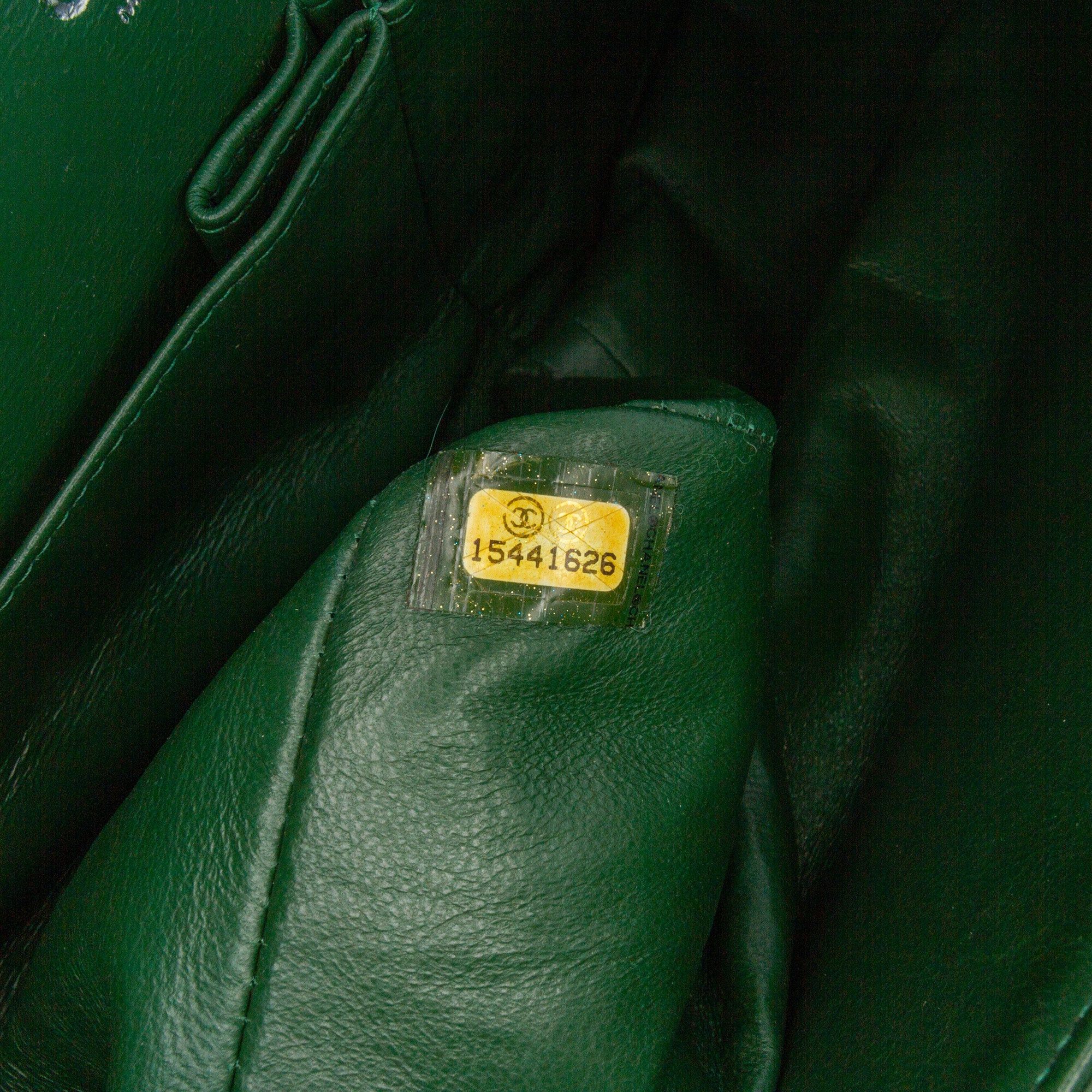 Chanel Chanel Jumbo Classic Patent Double Flap Green Size ONE SIZE - 8 Thumbnail