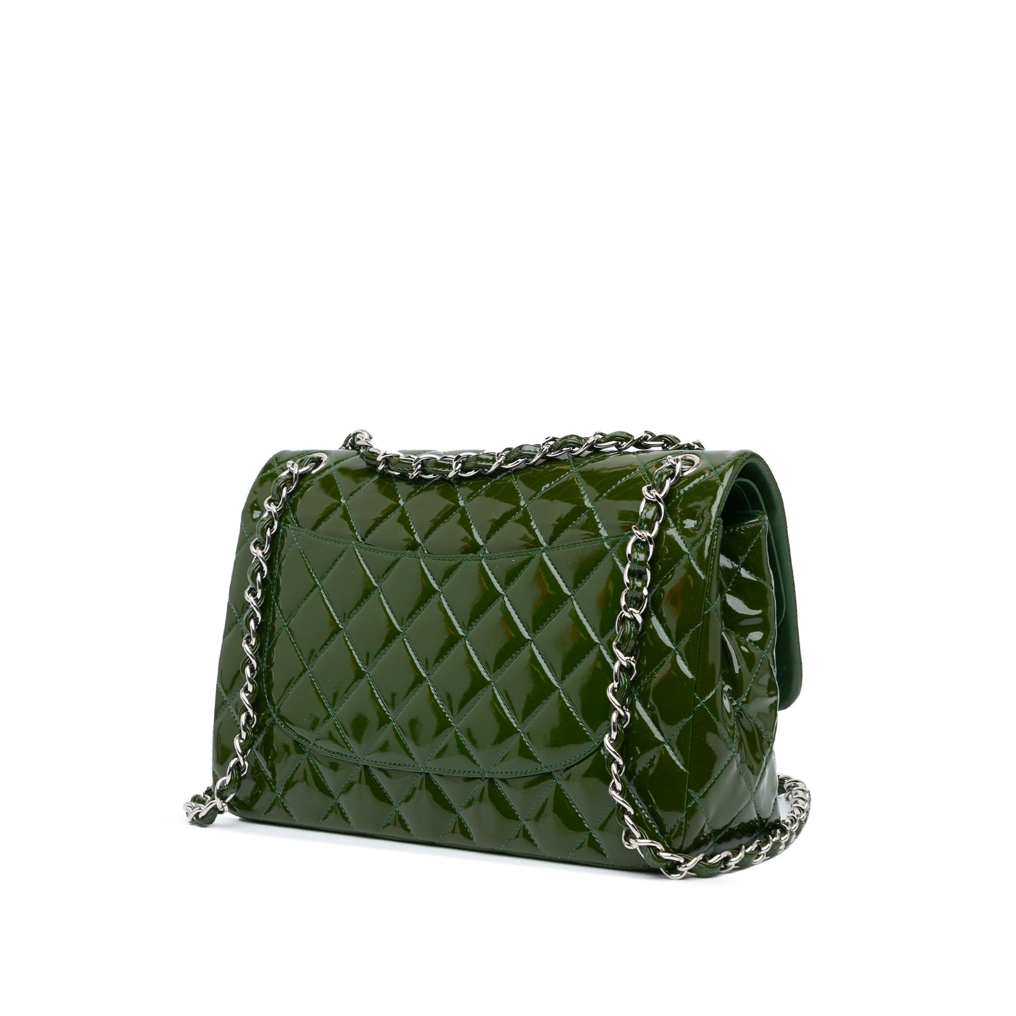 Chanel Chanel Jumbo Classic Patent Double Flap Green Size ONE SIZE - 2 Thumbnail