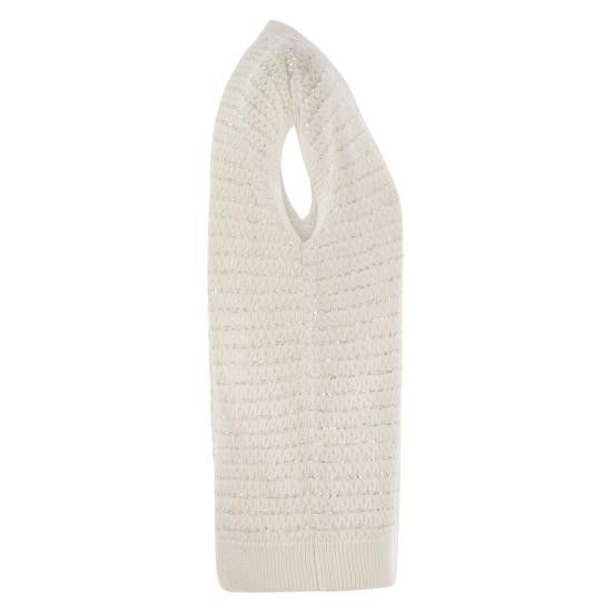 Fabiana Filippi FABIANA FILIPPI Women Sweater MAD275F572 WHITE Size S / US 4 / IT 40 - 3 Thumbnail