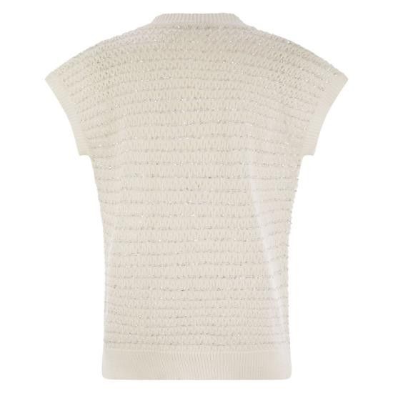 Fabiana Filippi FABIANA FILIPPI Women Sweater MAD275F572 WHITE Size M / US 6-8 / IT 42-44 - 2 Thumbnail