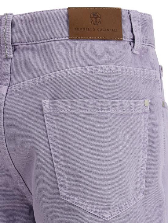 Brunello Cucinelli BRUNELLO CUCINELLI Women Denim Pants M0H81P5758 C9101 PURPLE Size 28" / US 6 / IT 42 - 3 Thumbnail