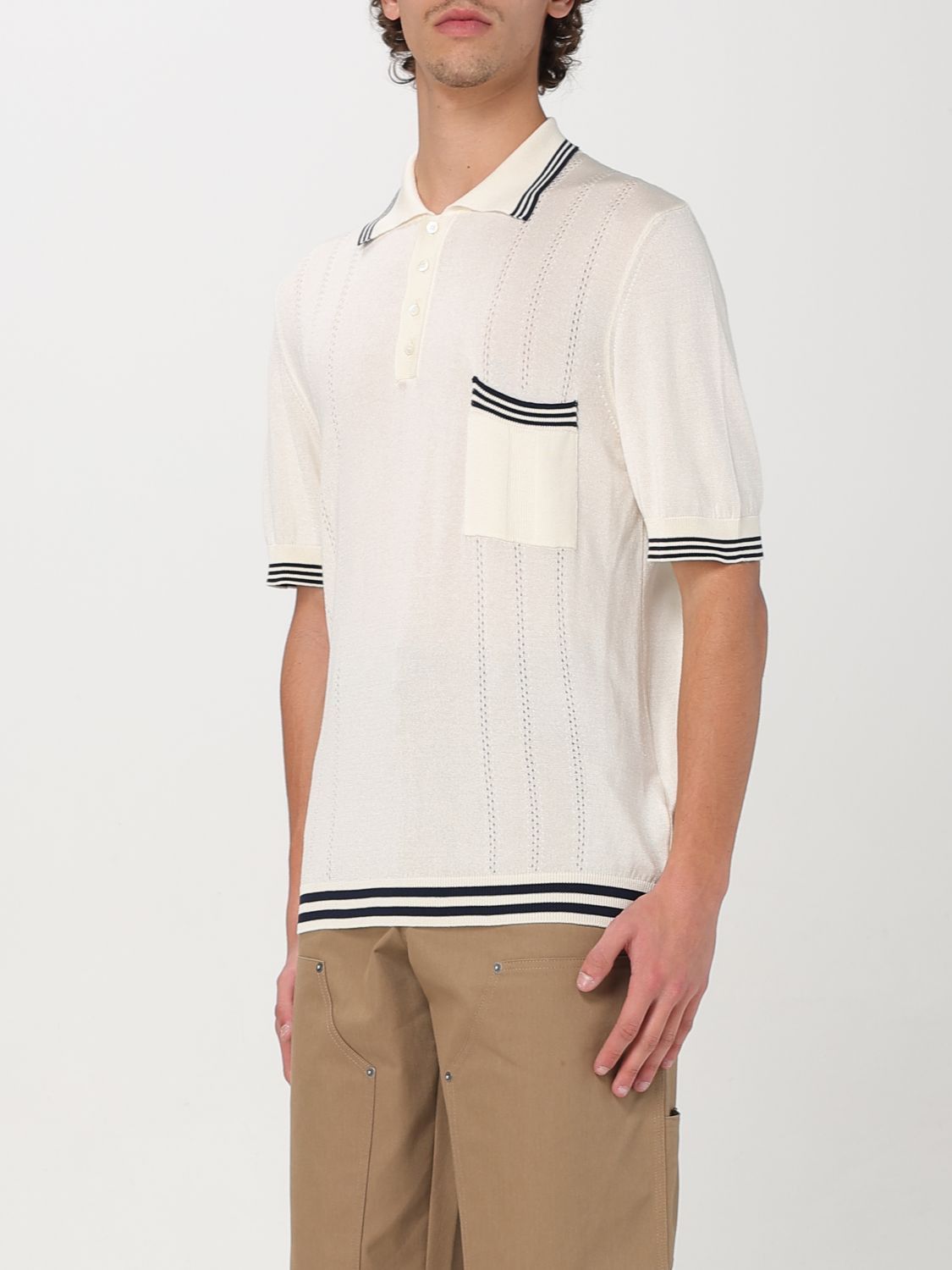 Golden Goose Golden Goose Polo Shirt Men Yellow Cream Size US XL / EU 56 / 4 - 4 Thumbnail