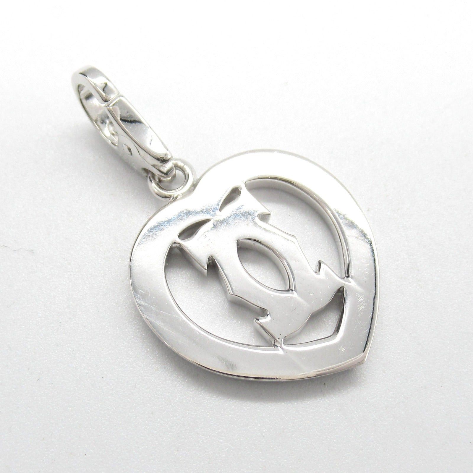 Cartier Cartier 2C Heart Charm Diamond Pendant Top K18Wg (White Gold) Clear Size ONE SIZE - 3 Thumbnail