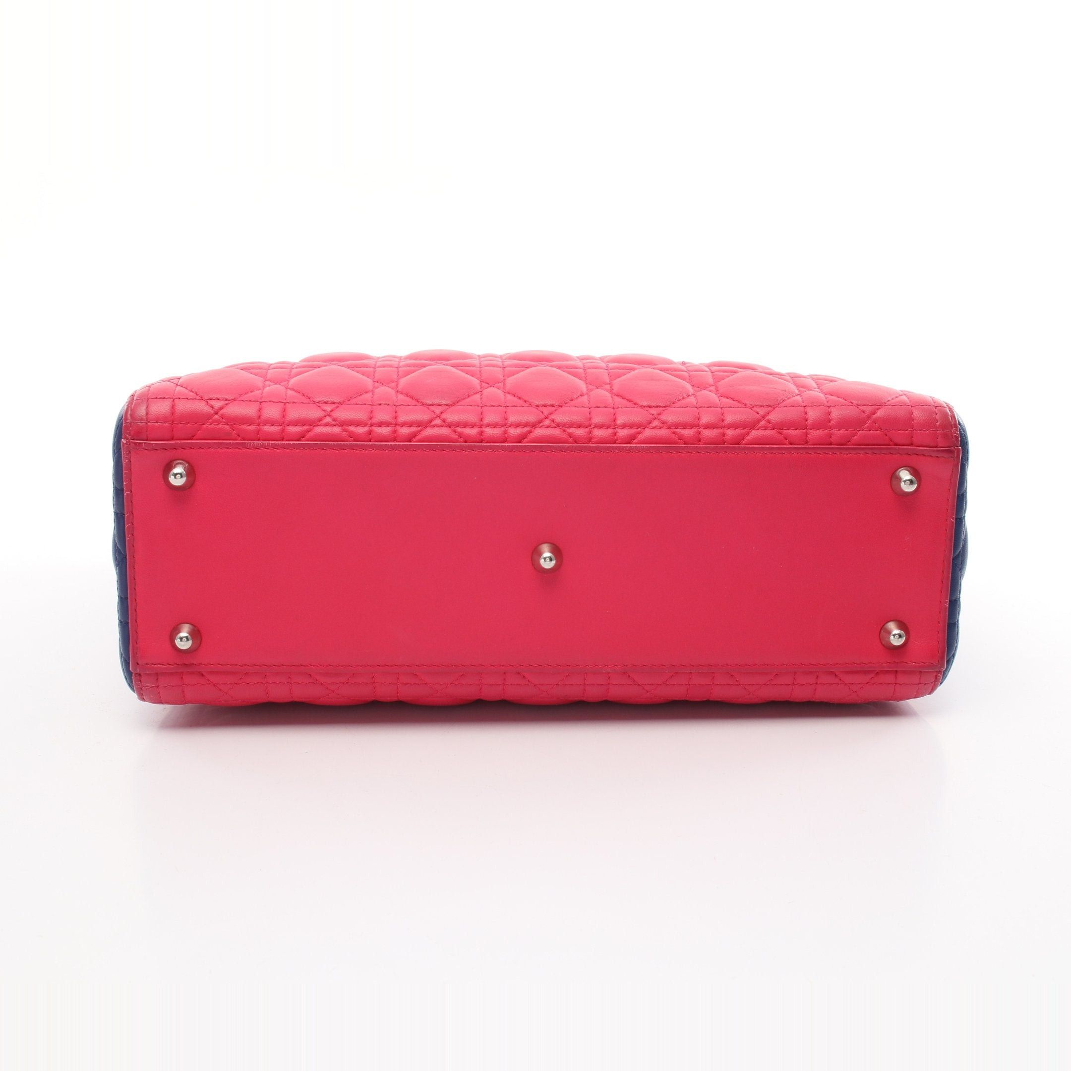 Dior Dior Lady Dior Large Canage Handbag Leather Pink Purple Yellow Blue Size ONE SIZE - 12 Thumbnail