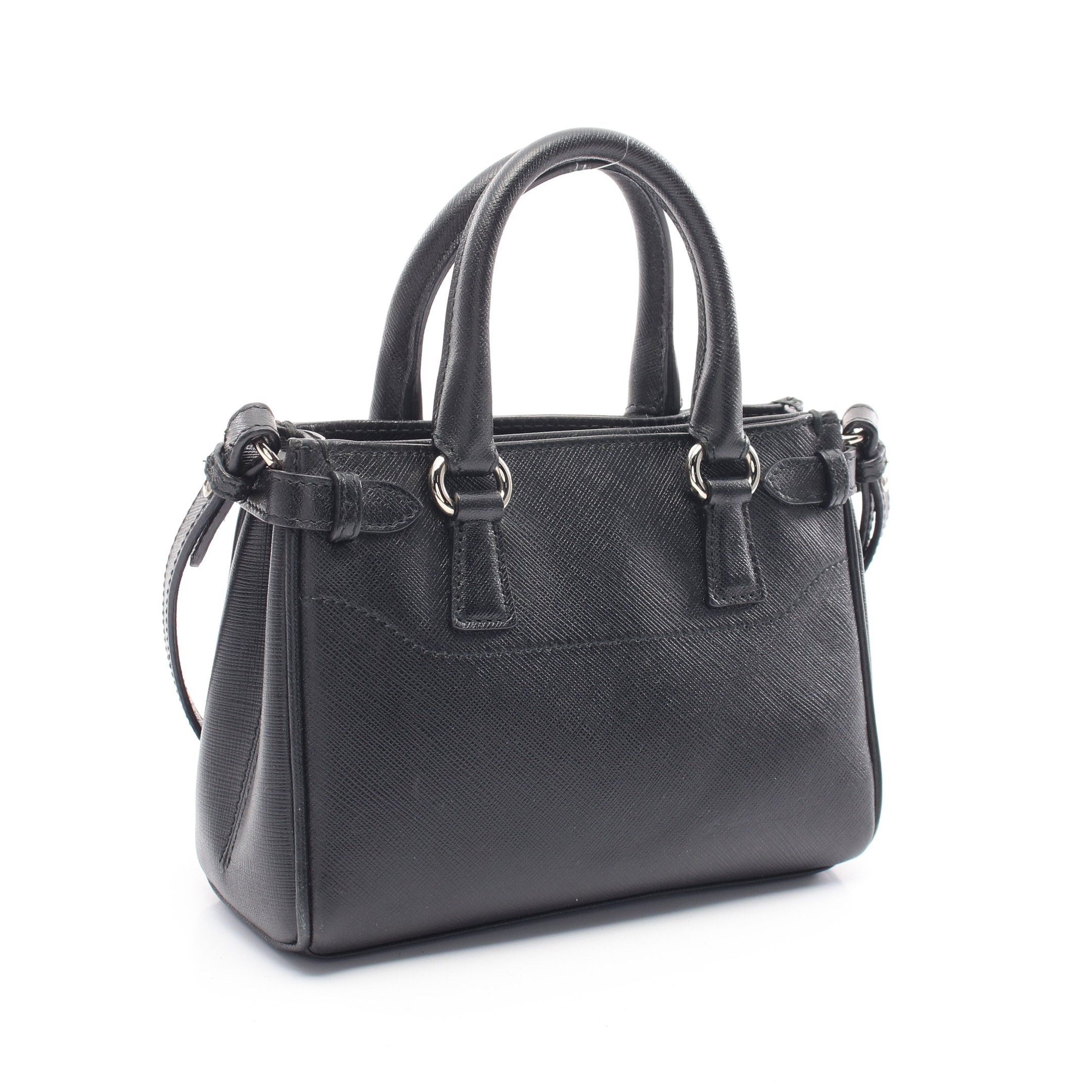 Salvatore Ferragamo Salvatore Ferragamo Gancini Mini Handbag Saffiano Leather Black Size ONE SIZE - 2 Thumbnail
