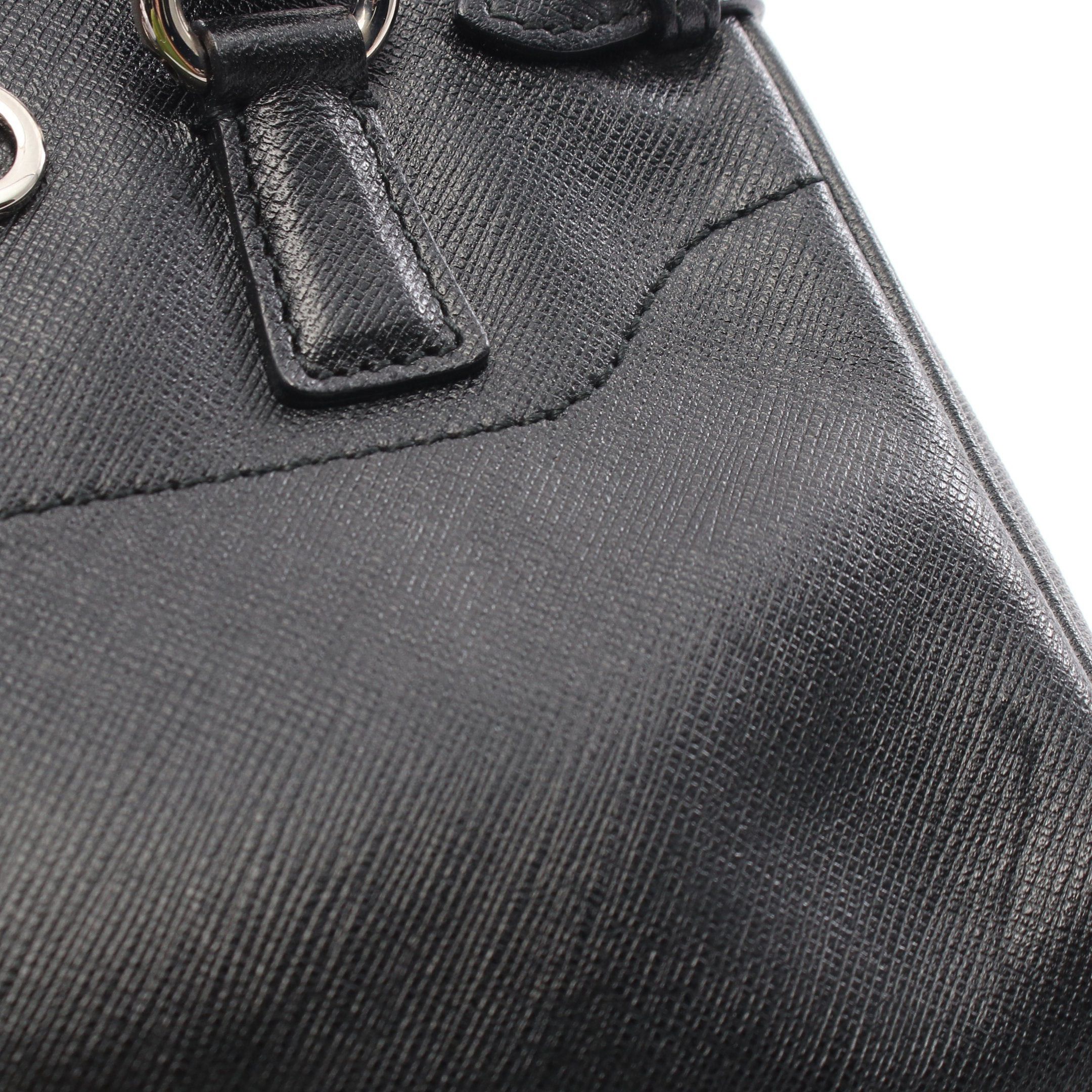 Salvatore Ferragamo Salvatore Ferragamo Gancini Mini Handbag Saffiano Leather Black Size ONE SIZE - 6 Thumbnail