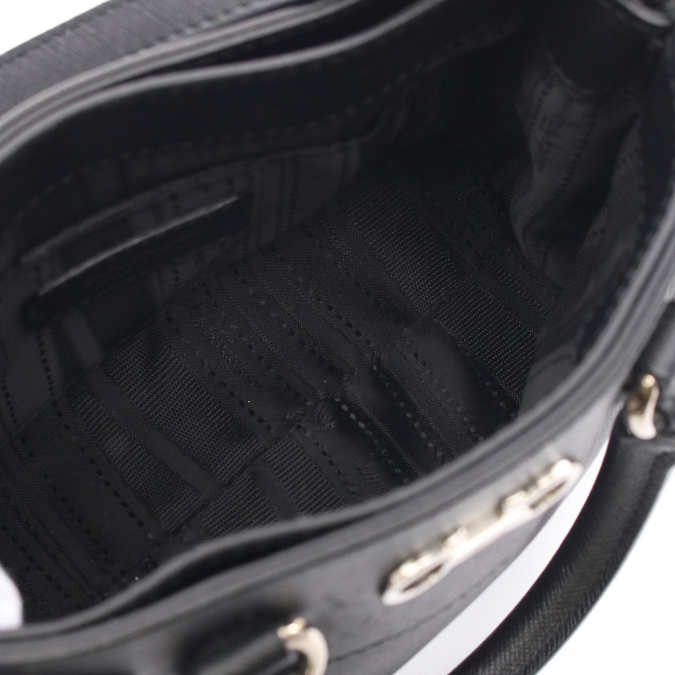 Salvatore Ferragamo Salvatore Ferragamo Gancini Mini Handbag Saffiano Leather Black Size ONE SIZE - 3 Thumbnail