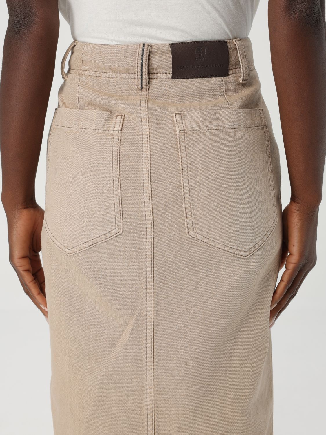 Brunello Cucinelli Brunello Cucinelli Skirt Woman Beige Size 28" / US 6 / IT 42 - 4 Thumbnail