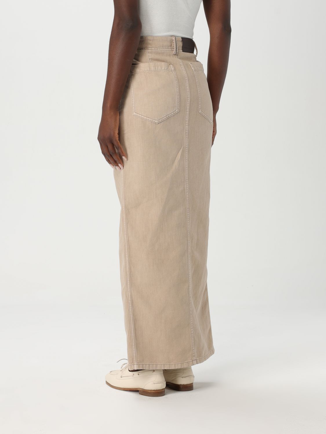 Brunello Cucinelli Brunello Cucinelli Skirt Woman Beige Size 28" / US 6 / IT 42 - 2 Thumbnail