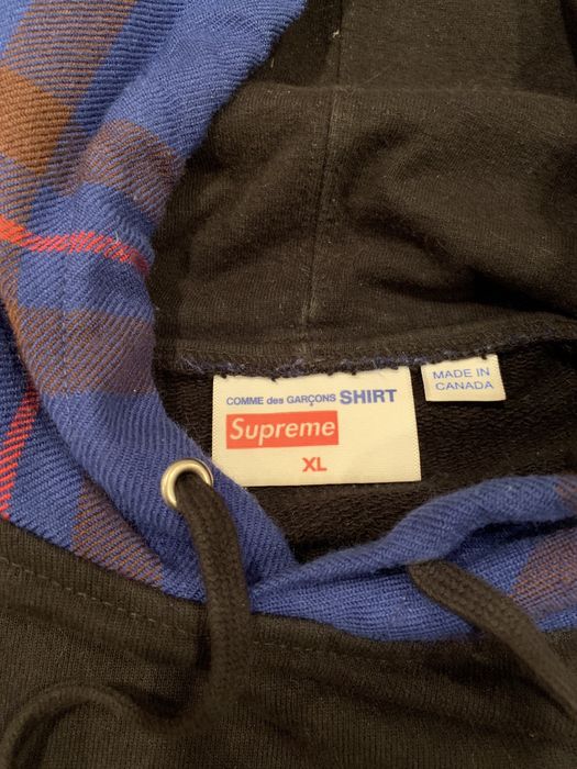 Supreme cdg plaid clearance hoodie