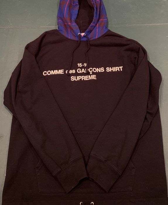 Supreme cdg plaid shop hoodie