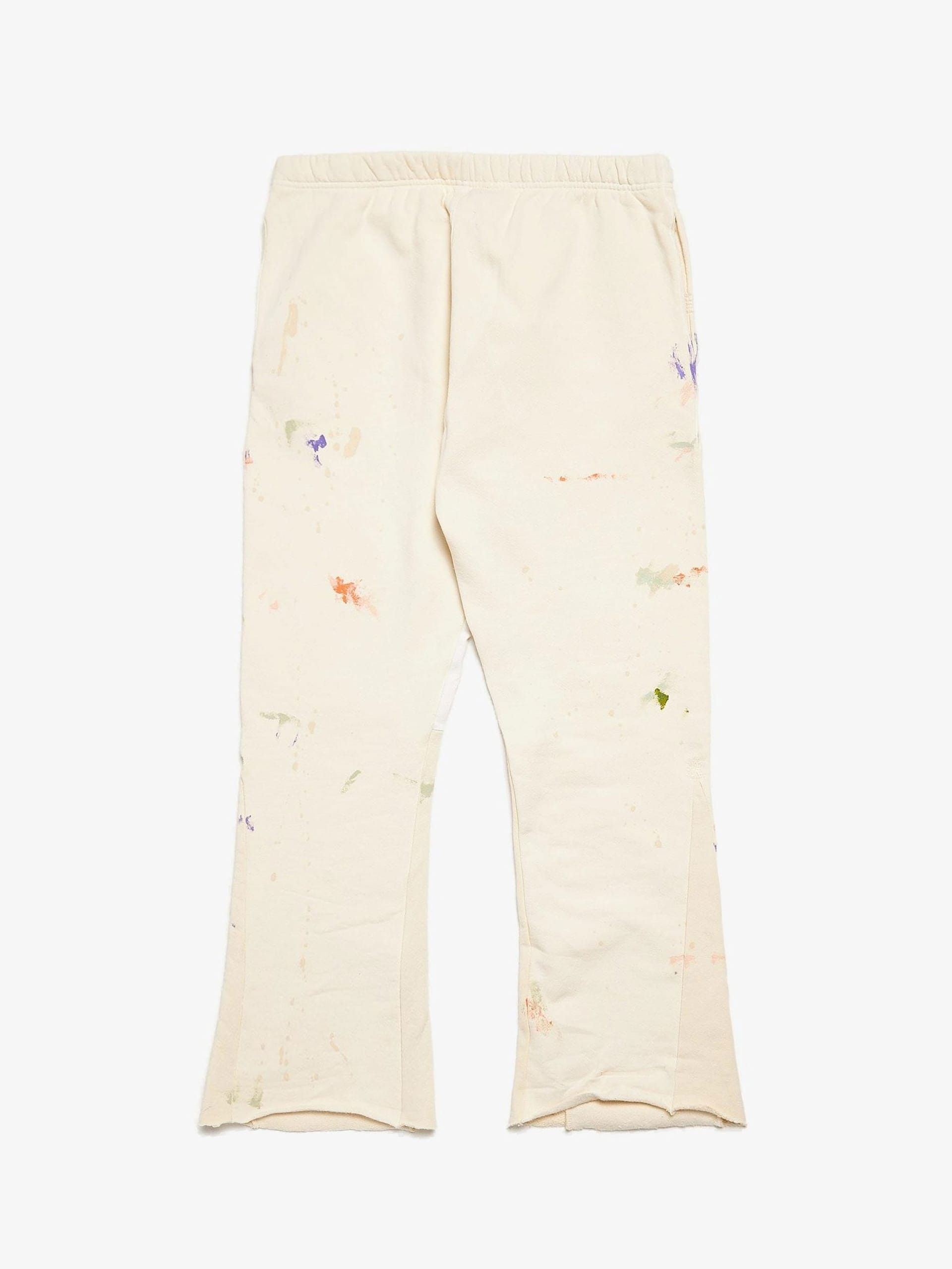 Gallery Dept. Beige Painted Logo Printed Flared Cotton Sweatpants Size US 36 / EU 52 - 2 Thumbnail