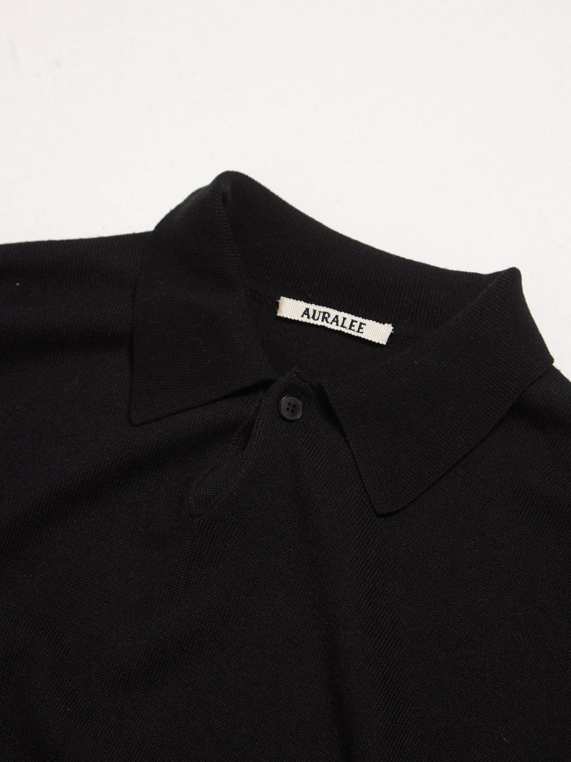 Auralee Black V-Neck Classic Wool Polo Size US XL / EU 56 / 4 - 3 Thumbnail