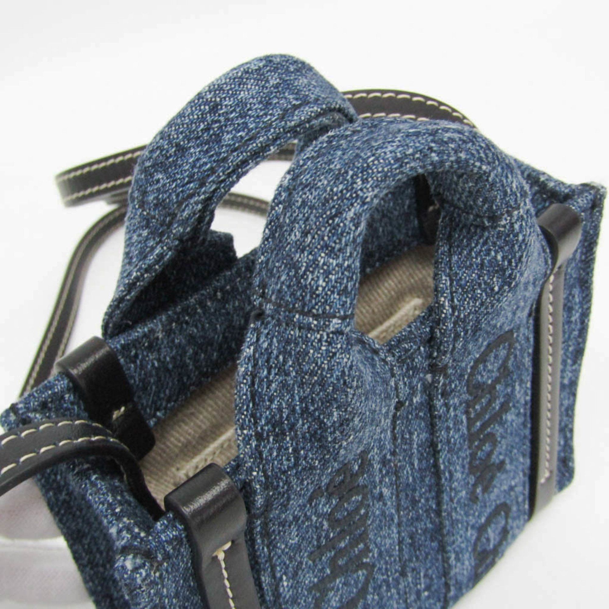 Chloe Chloé Woody Nano CHC23UP235K3545D Women's Denim,Leather Handbag,Shoulder Bag Black,Blue Size ONE SIZE - 8 Thumbnail