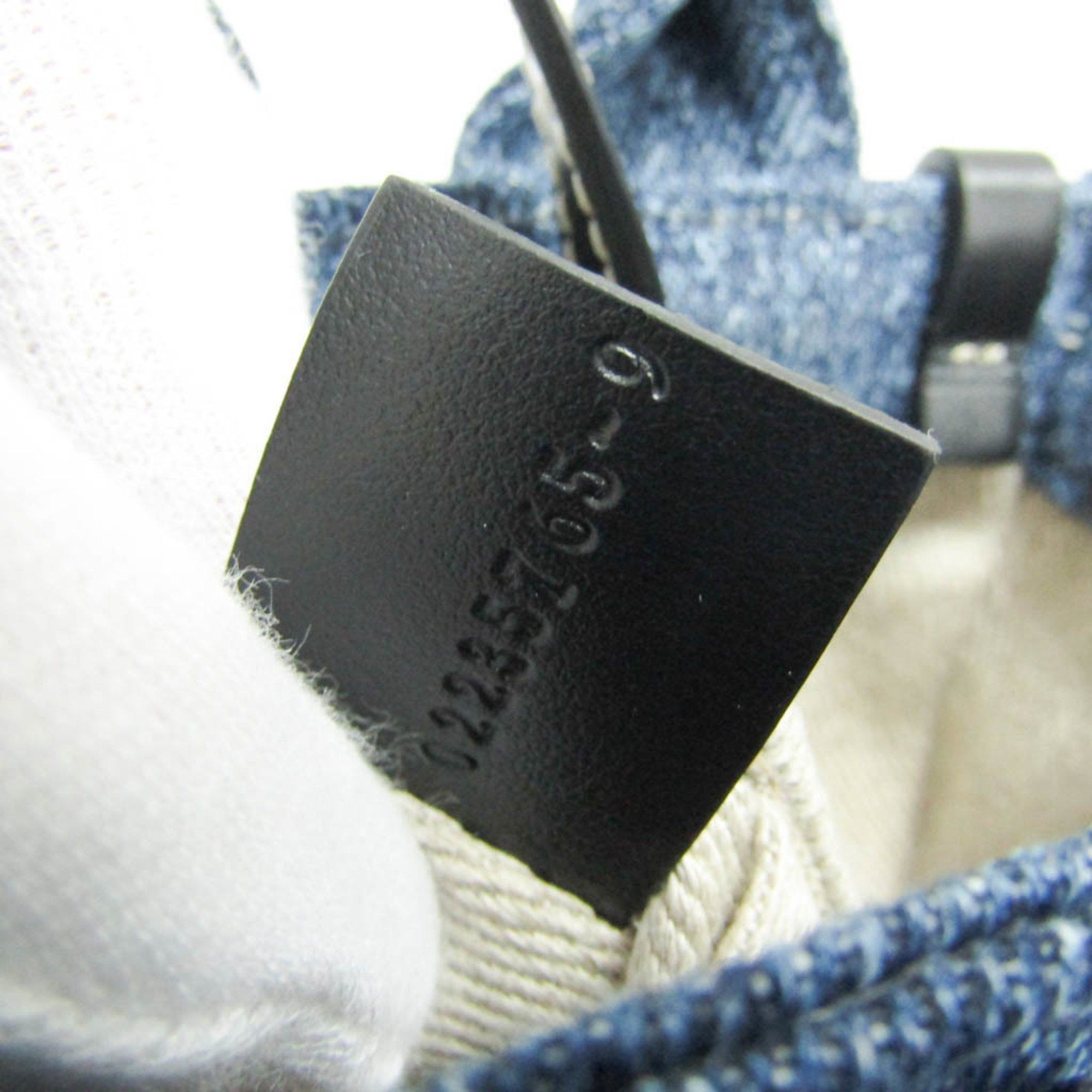 Chloe Chloé Woody Nano CHC23UP235K3545D Women's Denim,Leather Handbag,Shoulder Bag Black,Blue Size ONE SIZE - 10 Thumbnail