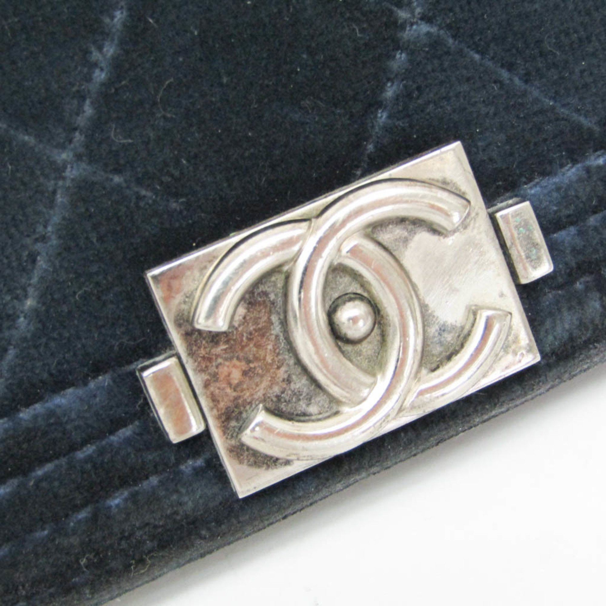 Chanel Chanel Boy Chanel A80285 Women's Velour Long Wallet (bi-fold) Dark Navy Size ONE SIZE - 7 Thumbnail