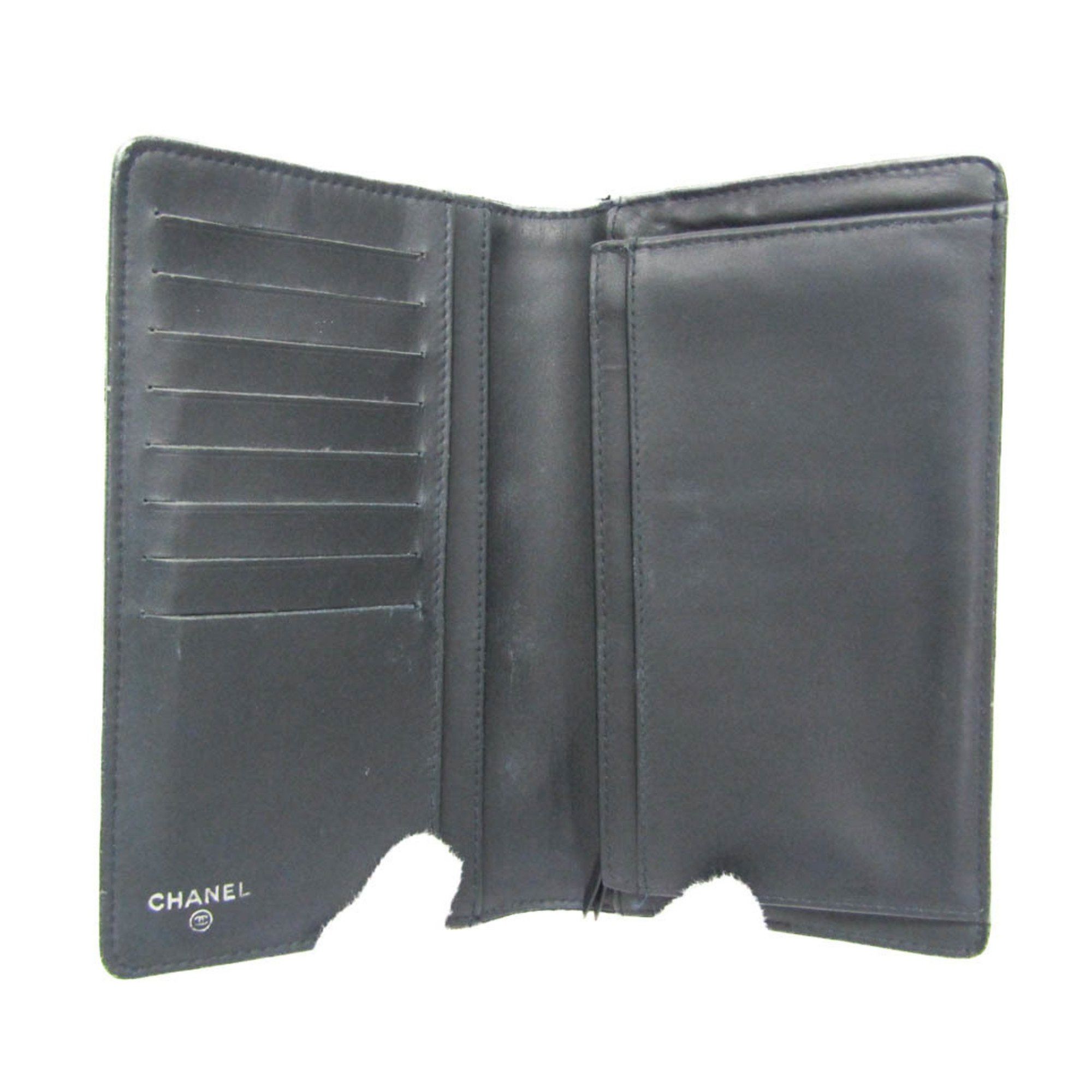 Chanel Chanel Boy Chanel A80285 Women's Velour Long Wallet (bi-fold) Dark Navy Size ONE SIZE - 3 Thumbnail