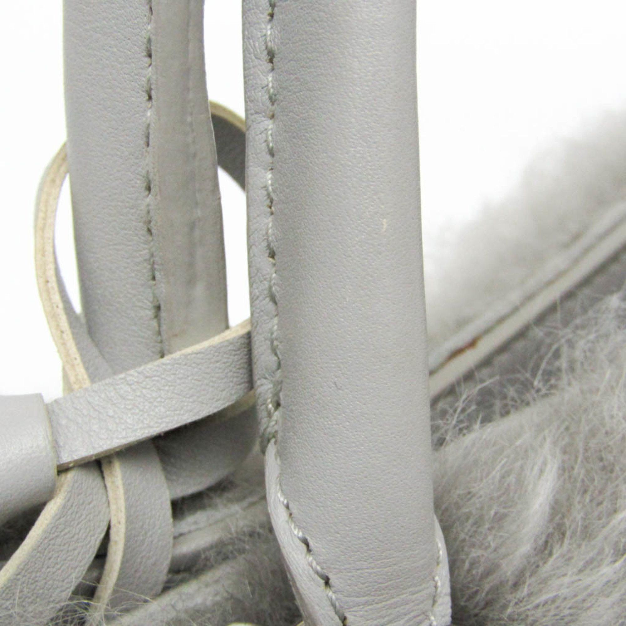 Balenciaga Balenciaga Paper A6 370926 Women's Leather,Leather Handbag,Shoulder Bag Gray Size ONE SIZE - 8 Thumbnail