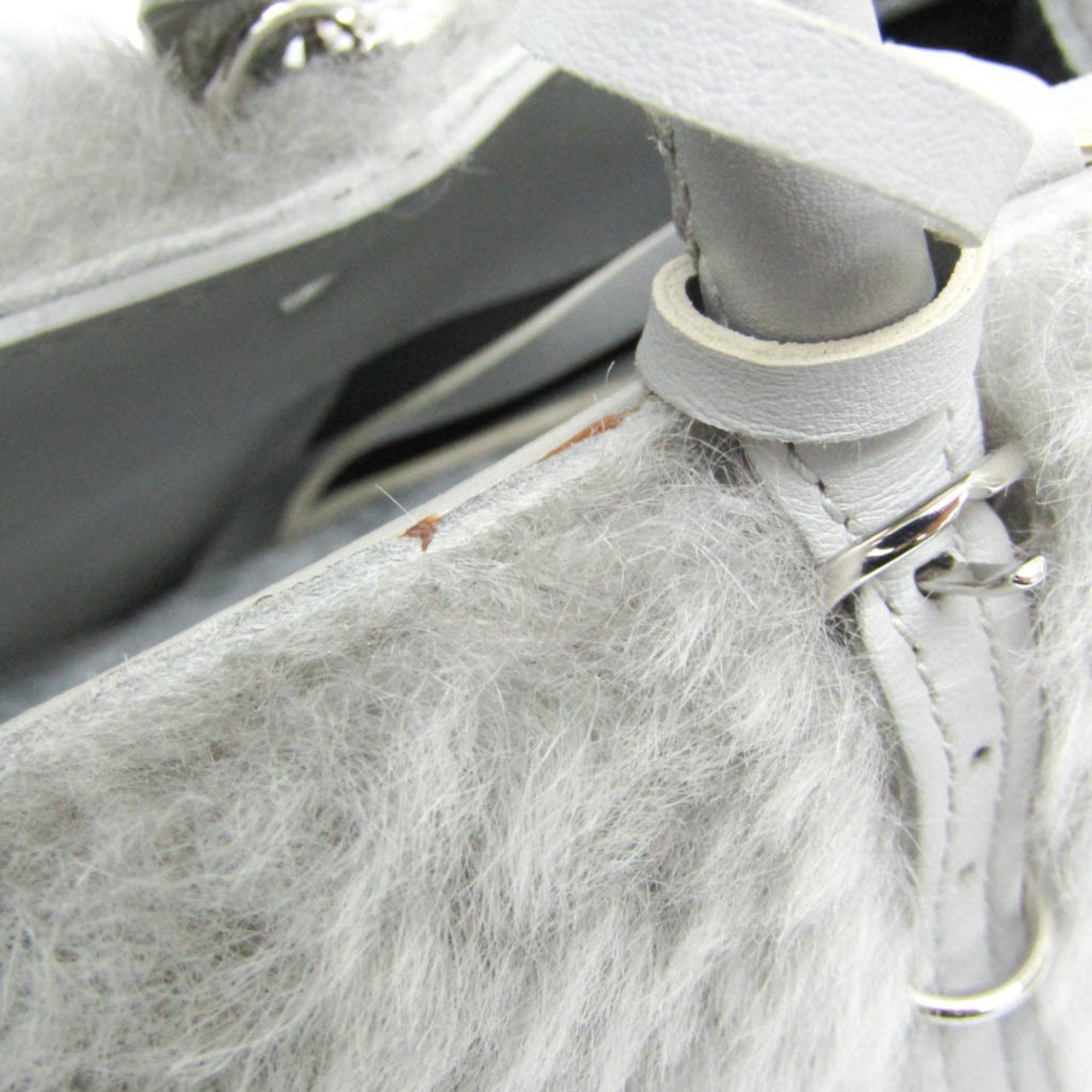 Balenciaga Balenciaga Paper A6 370926 Women's Leather,Leather Handbag,Shoulder Bag Gray Size ONE SIZE - 7 Thumbnail
