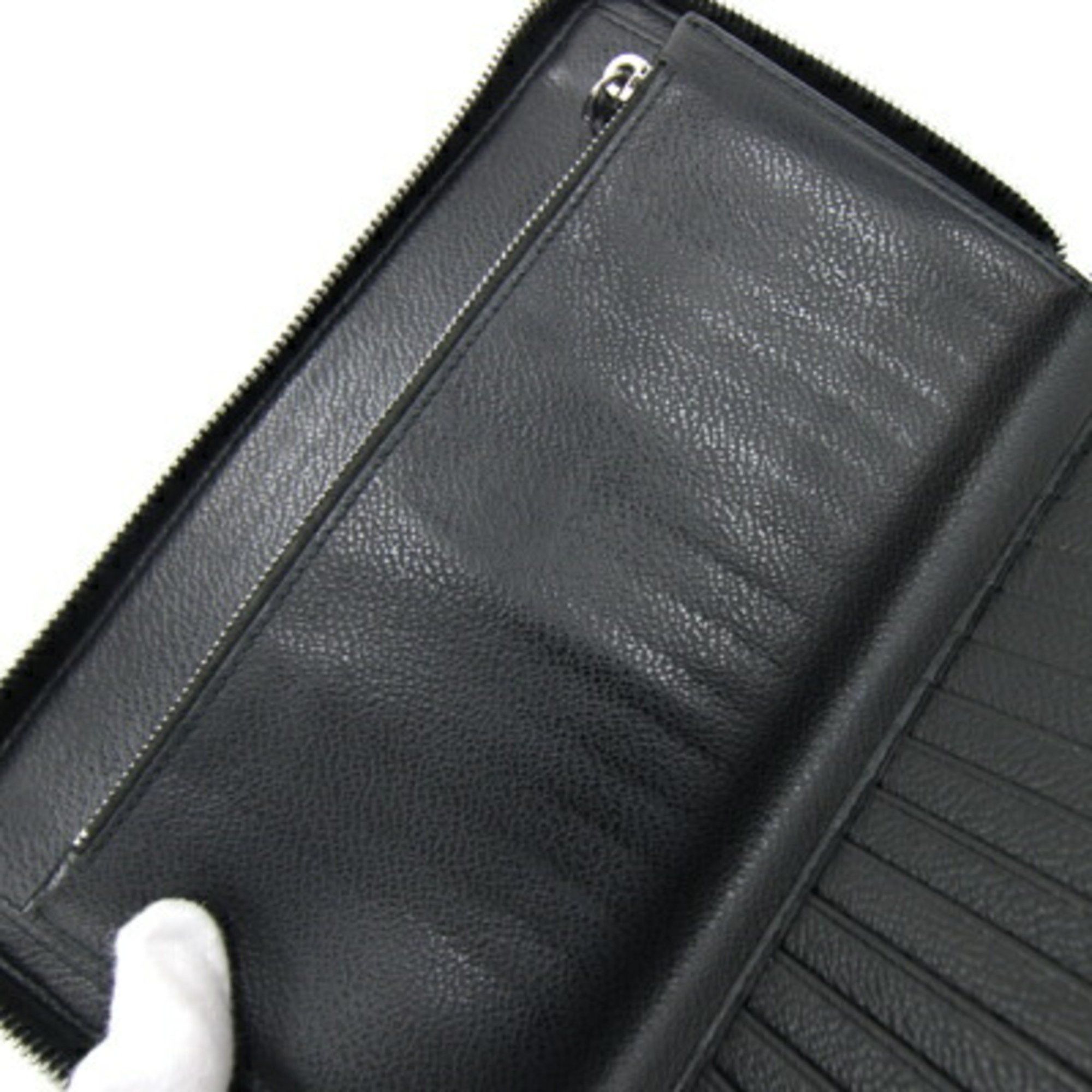 Prada Prada Round Long Wallet 2ML220 Black Leather Zip Men's PRADA Size ONE SIZE - 9 Thumbnail