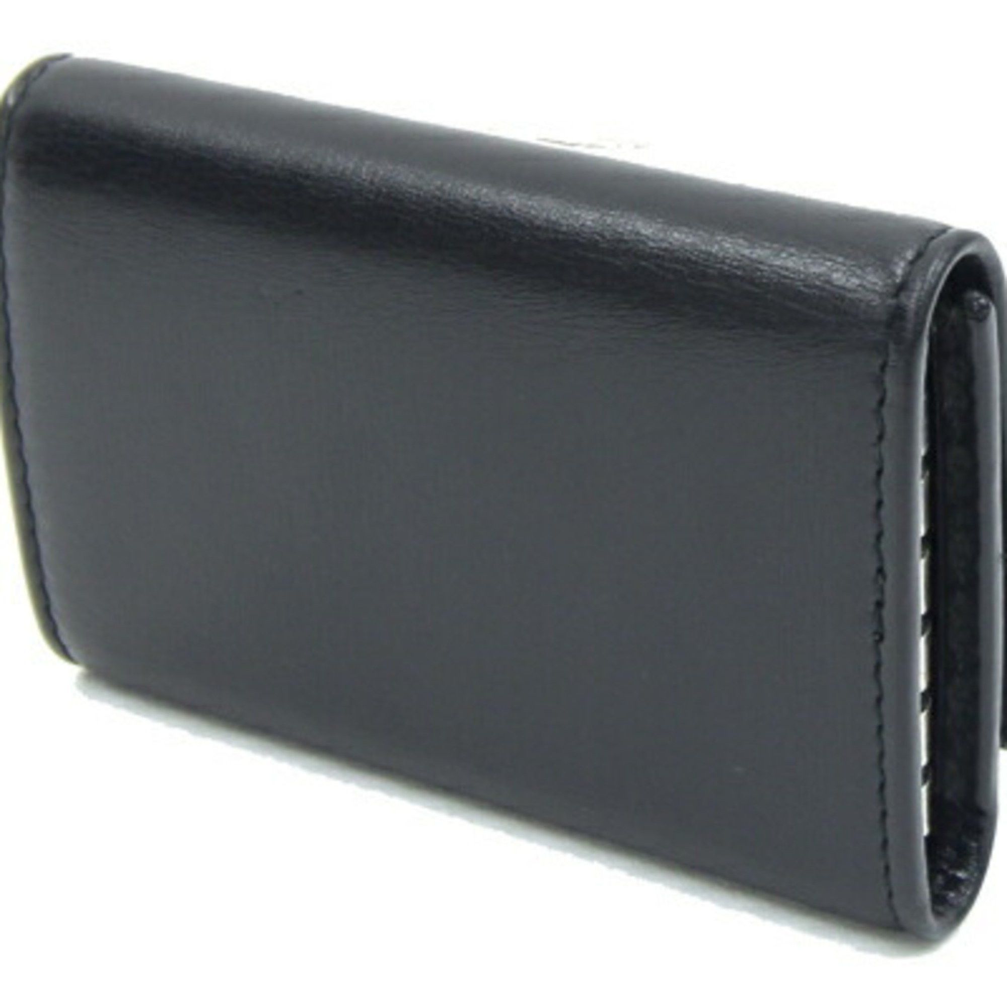 Gucci Gucci 6-Key Case Interlocking G 115225 Black Leather Key Ring Men's GUCCI Size ONE SIZE - 2 Thumbnail