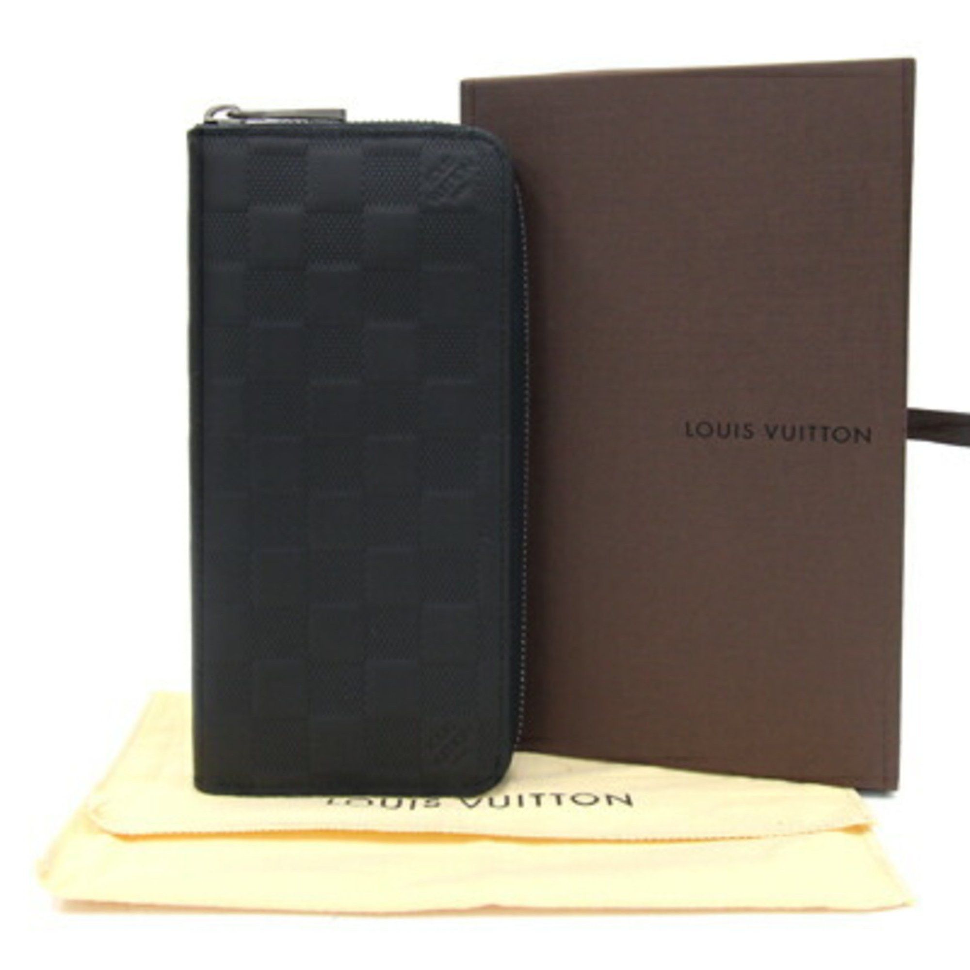 Louis Vuitton Louis Vuitton Round Long Wallet Damier Infini Zippy Vertical N63548 Noir Black Men's LOUIS VUITTON Size ONE SIZE - 9 Thumbnail