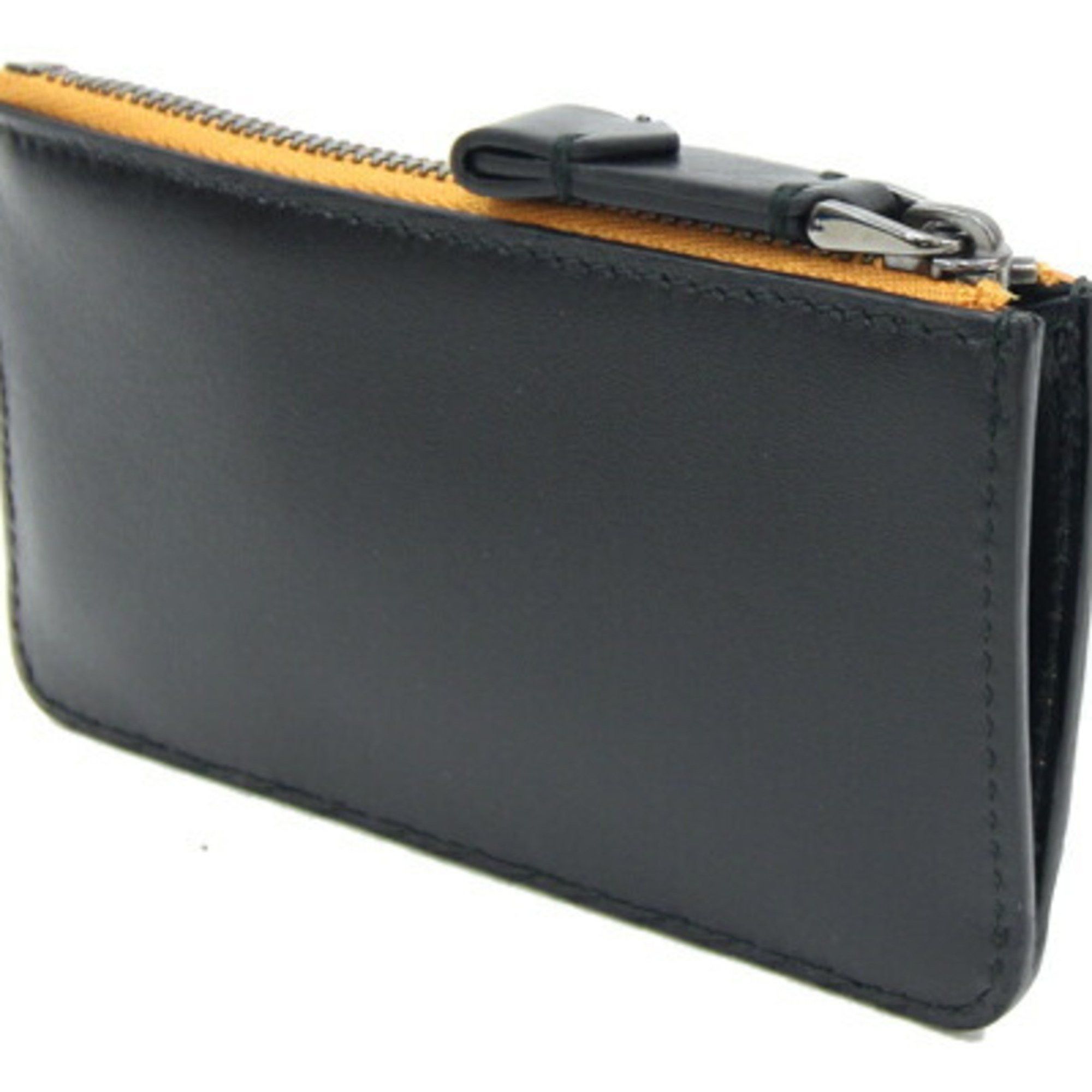 Bvlgari BVLGARI Coin Case 282777 Bright Yellow Black Leather Purse Key Holder Men's Size ONE SIZE - 2 Thumbnail