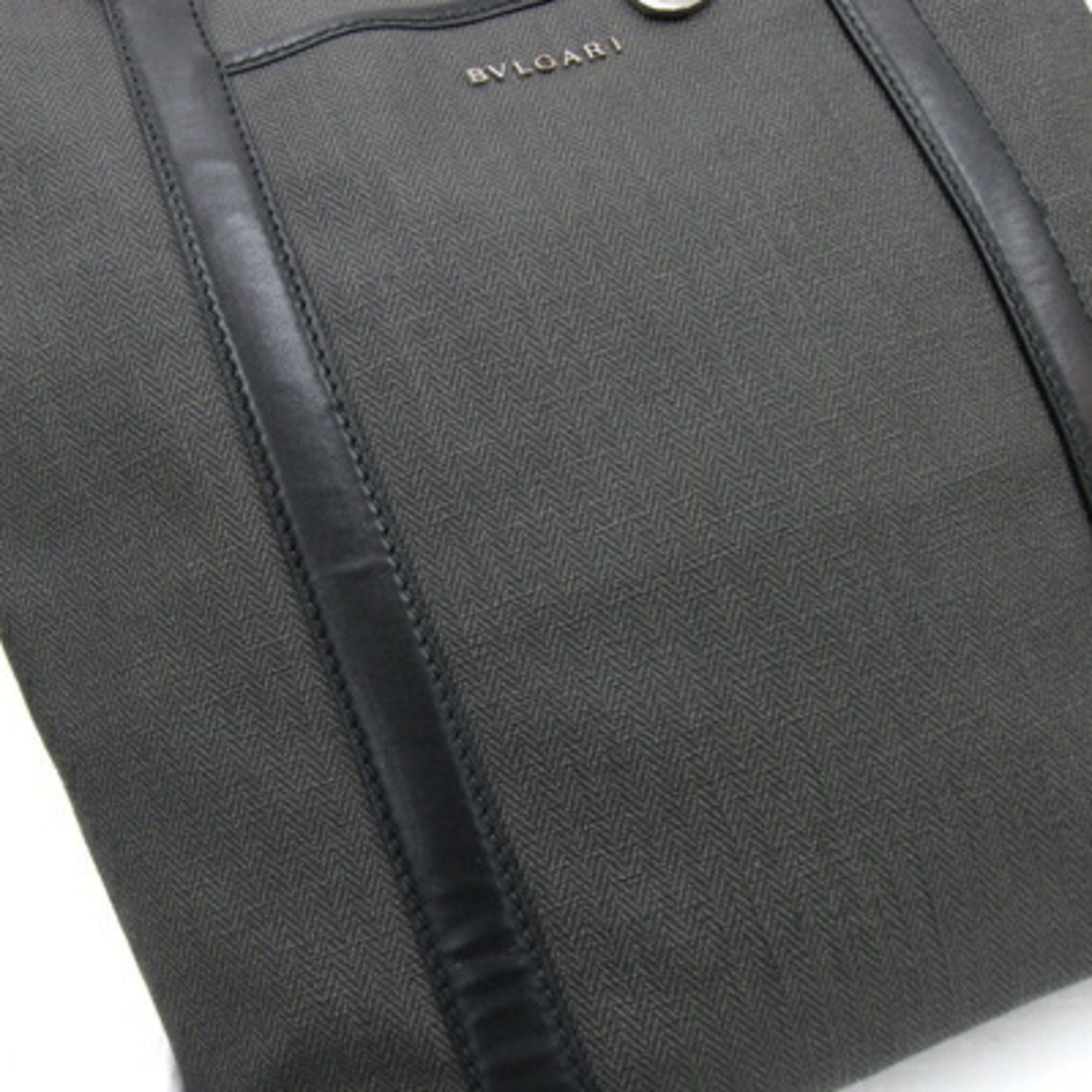Bvlgari BVLGARI Tote Bag Weekend 32411 Grey Black PVC Leather Tweed Men's Size ONE SIZE - 4 Thumbnail