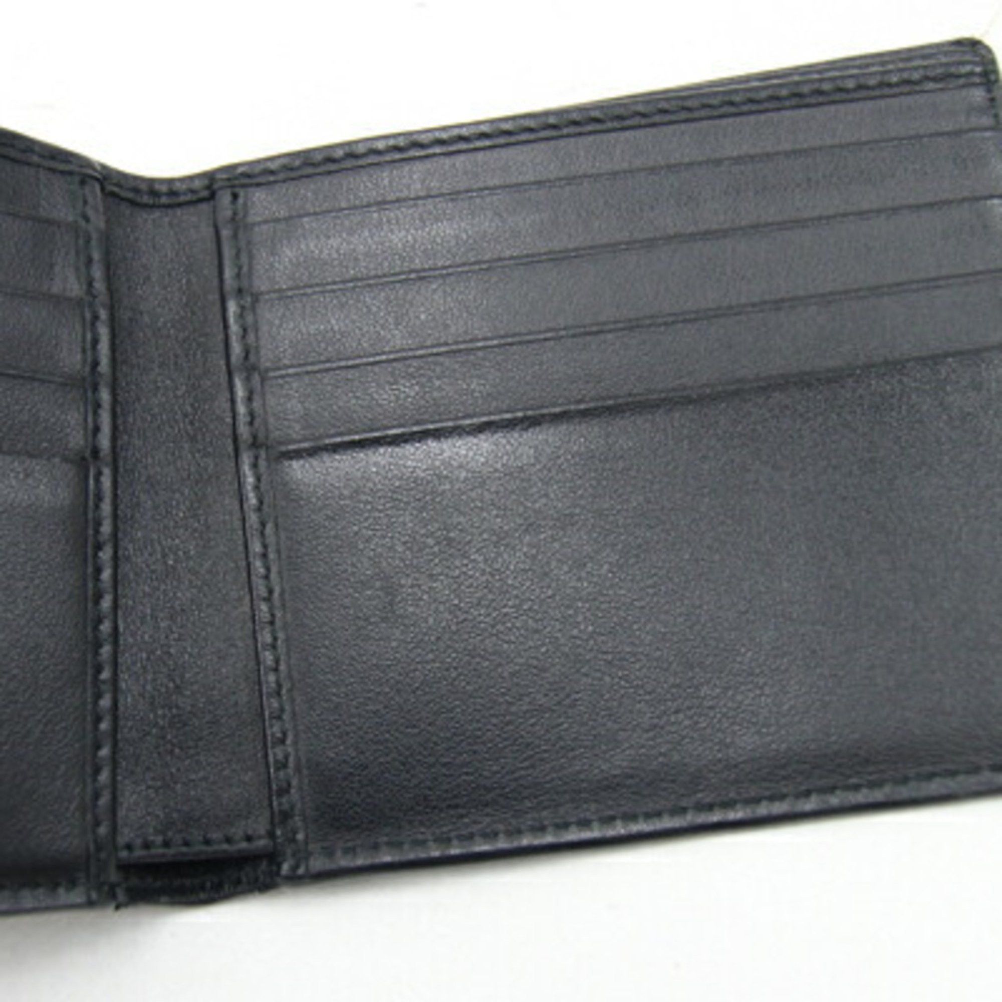 Prada PRADA Bi-fold Billfold Black Leather Compact Wallet Men's Size ONE SIZE - 8 Thumbnail