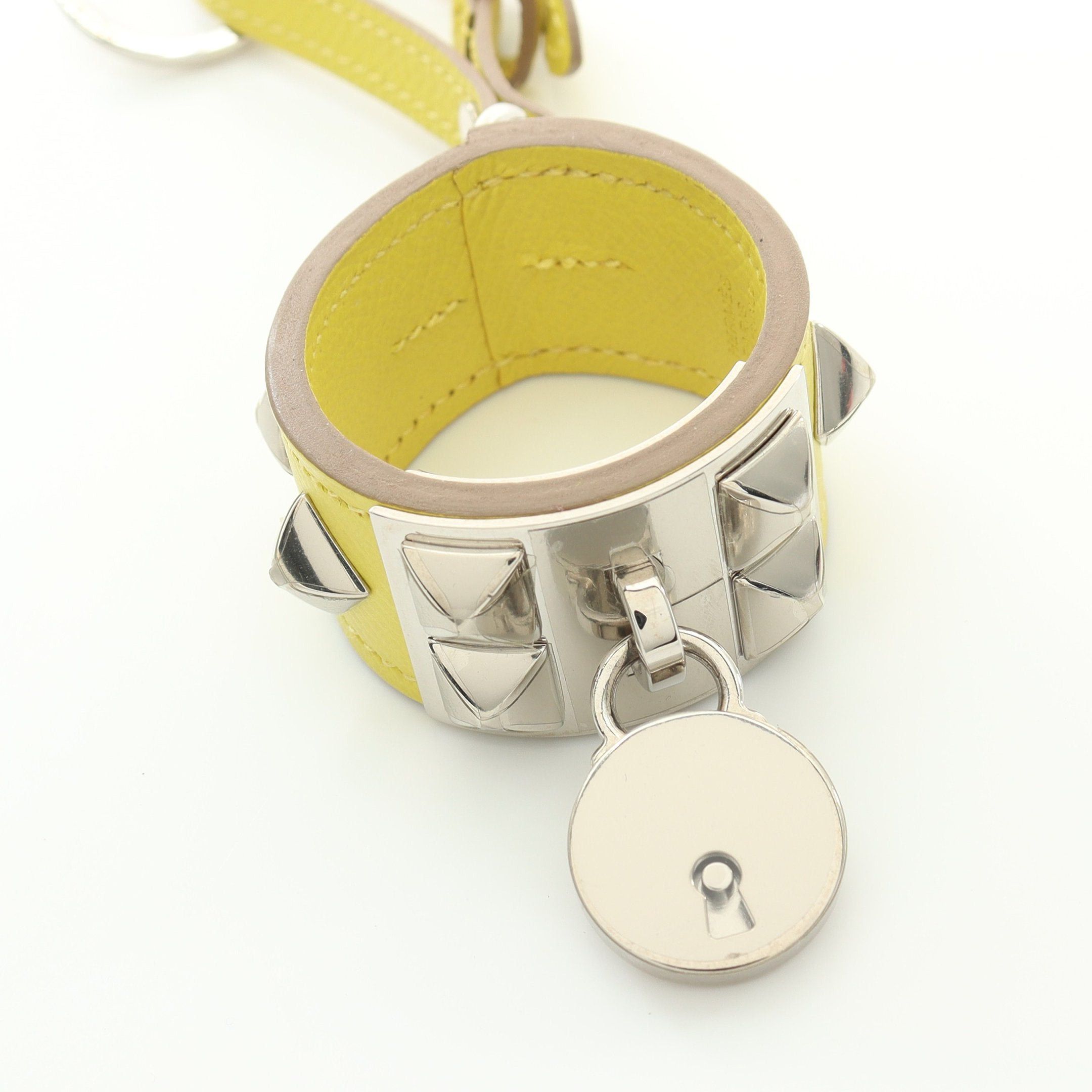 Hermes Hermes Porte-Cle Corridian Lime Bag Charm Key Ring Veau Epsom Yellow Silver Hardware A Stamp Size ONE SIZE - 5 Thumbnail