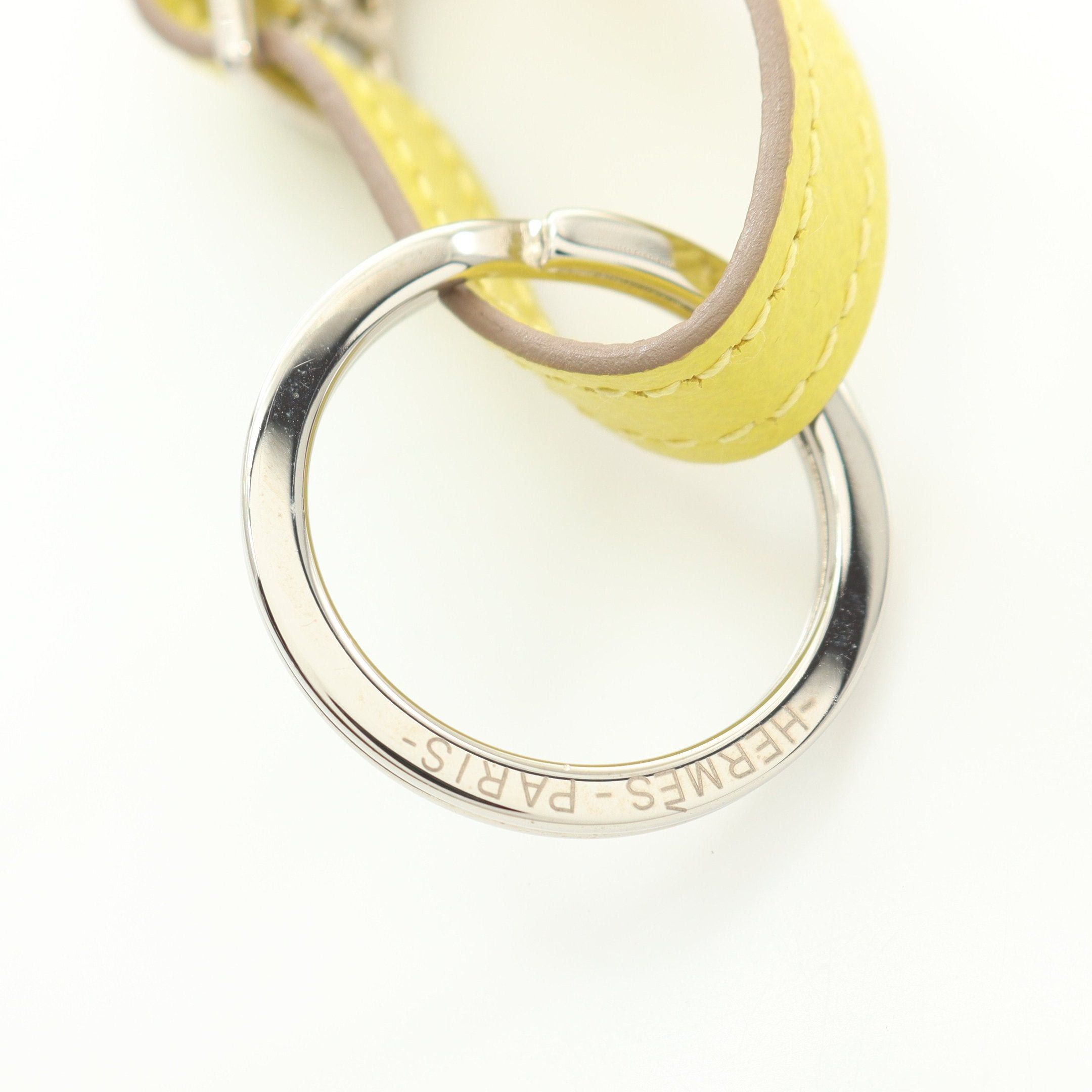 Hermes Hermes Porte-Cle Corridian Lime Bag Charm Key Ring Veau Epsom Yellow Silver Hardware A Stamp Size ONE SIZE - 6 Thumbnail