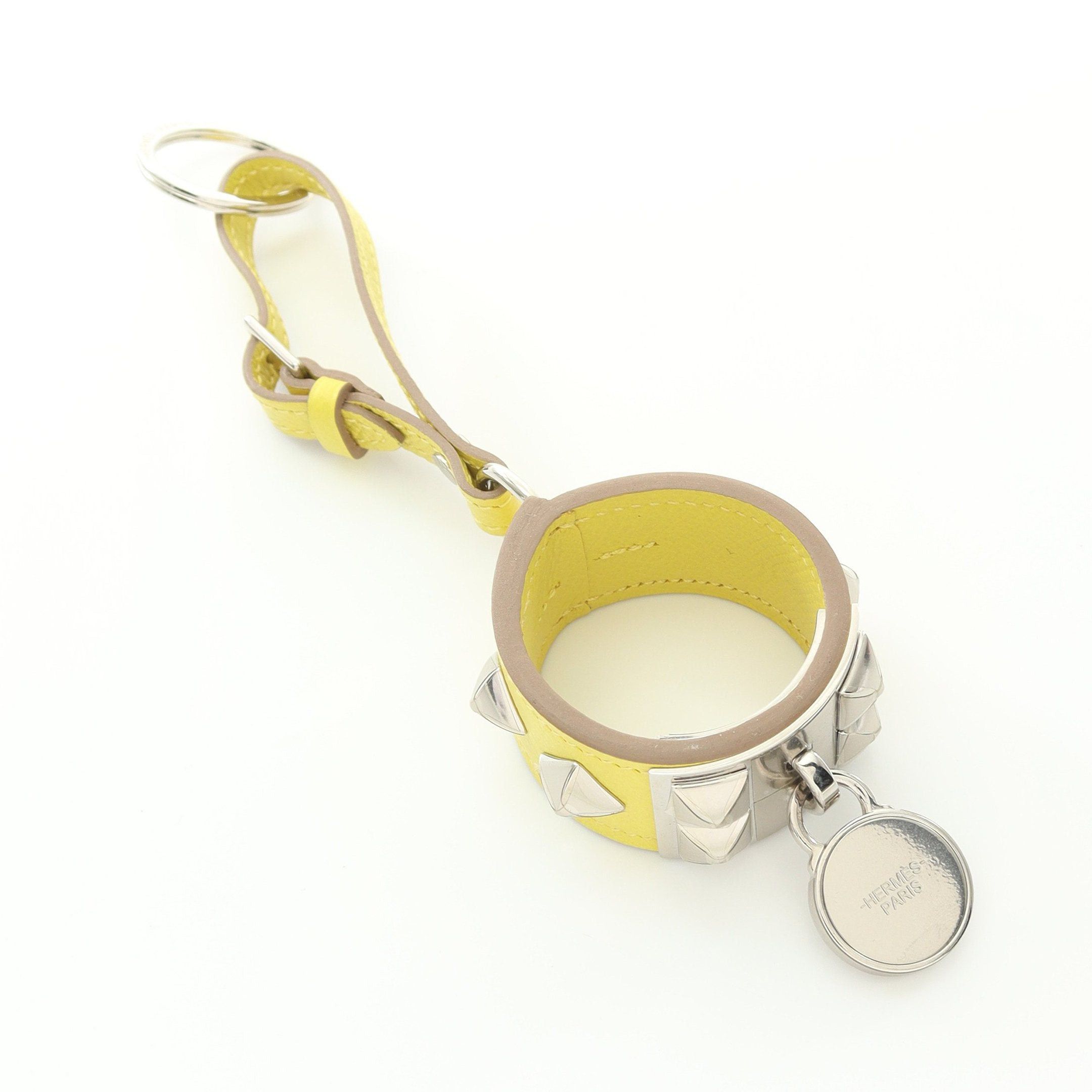 Hermes Hermes Porte-Cle Corridian Lime Bag Charm Key Ring Veau Epsom Yellow Silver Hardware A Stamp Size ONE SIZE - 2 Thumbnail