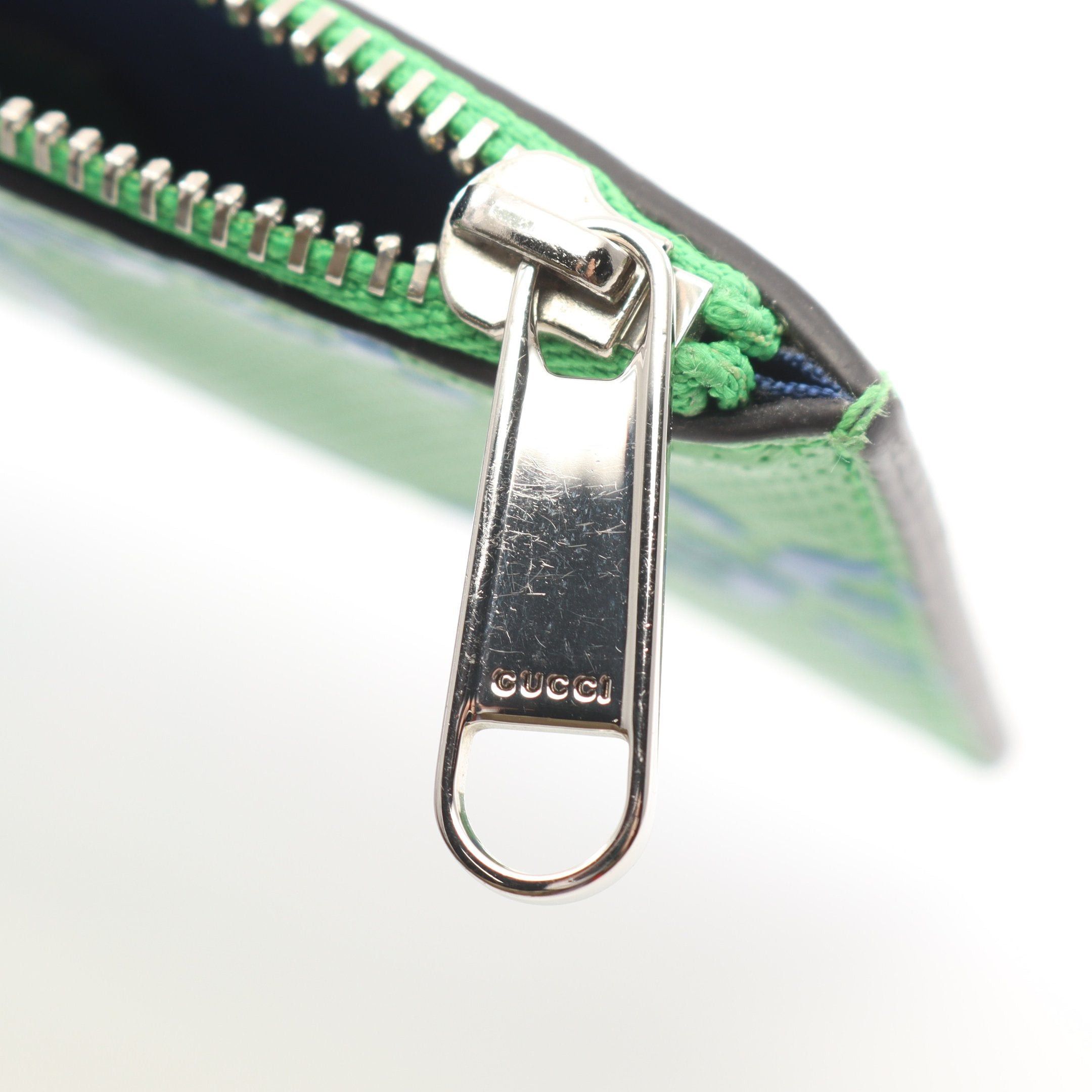 Gucci Gucci Gg Embossed Card Case Coin Purse Leather Green Blue Size ONE SIZE - 4 Thumbnail