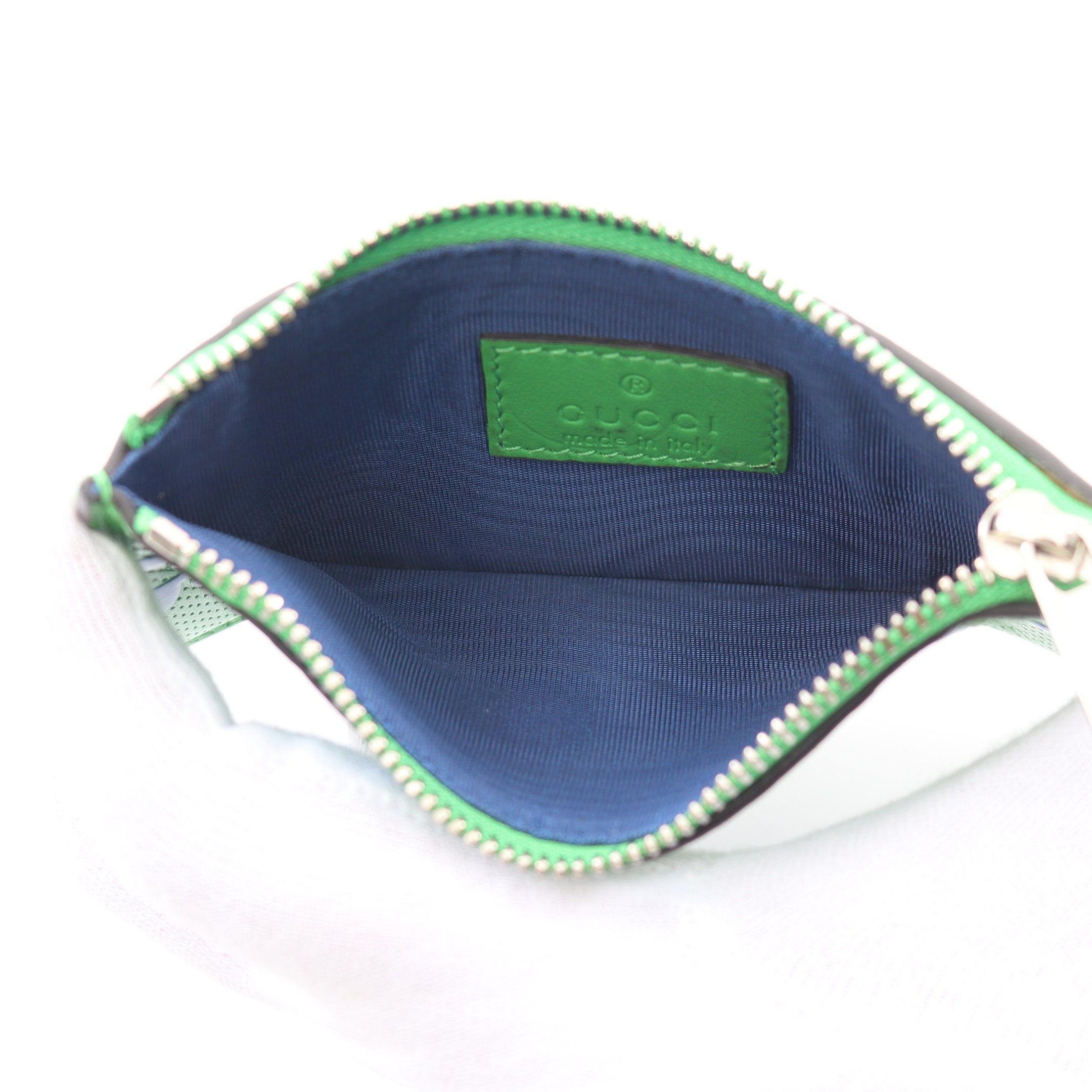 Gucci Gucci Gg Embossed Card Case Coin Purse Leather Green Blue Size ONE SIZE - 3 Thumbnail