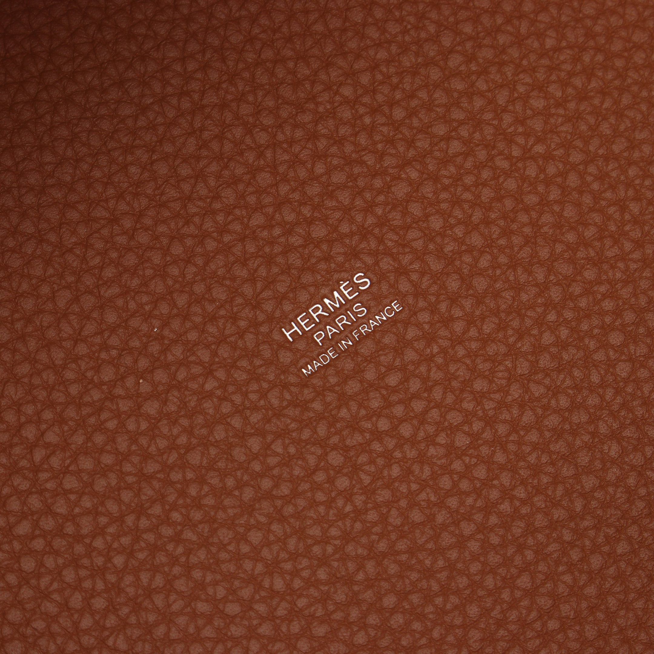 Hermes Hermes Picotane Lock Mm Gold Handbag Clemence Leather Light Brown Silver Hardware Double Engraved Size ONE SIZE - 4 Thumbnail