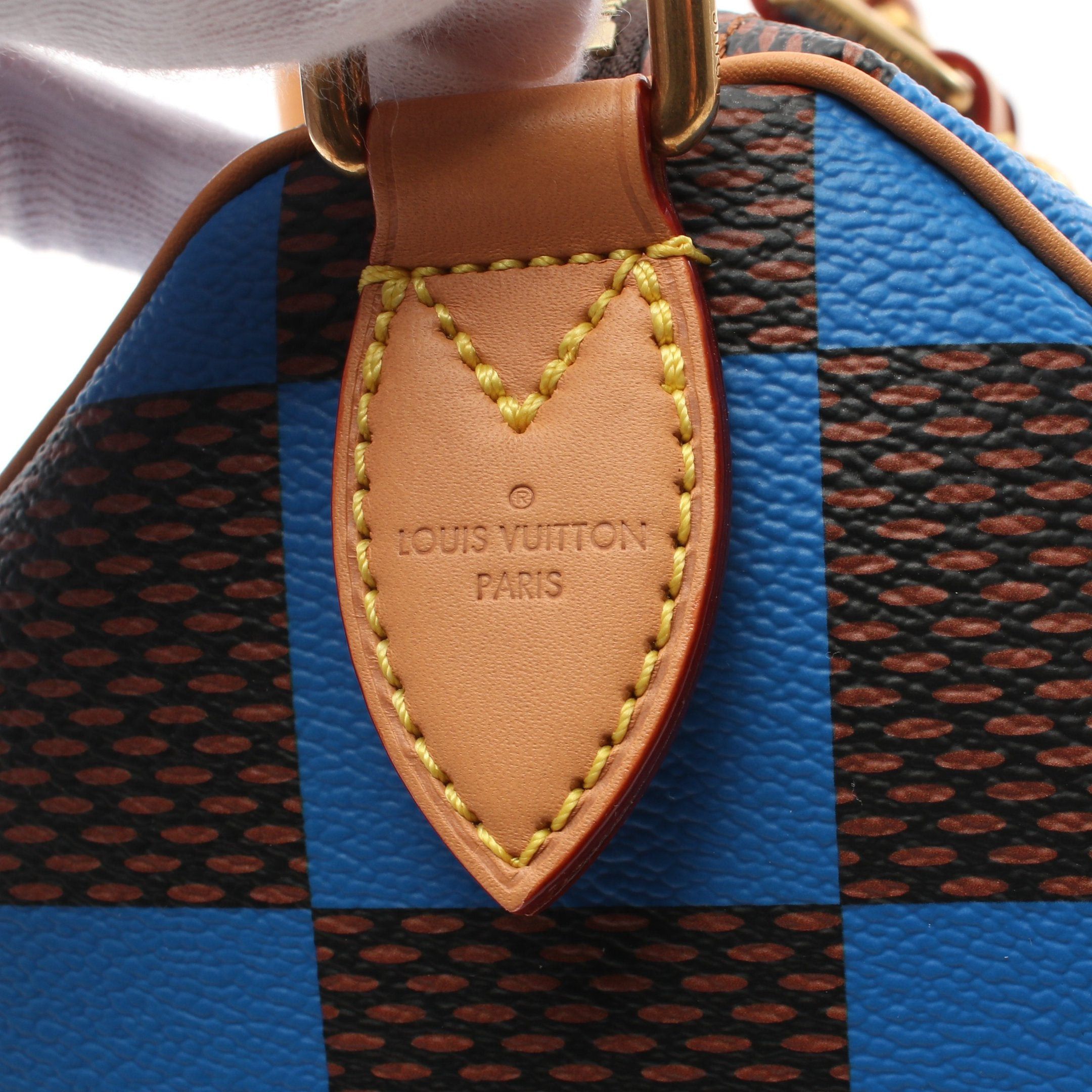 Louis Vuitton Louis Vuitton Speedy 25 Damier Pop Handbag Leather Blue Brown Size ONE SIZE - 6 Thumbnail