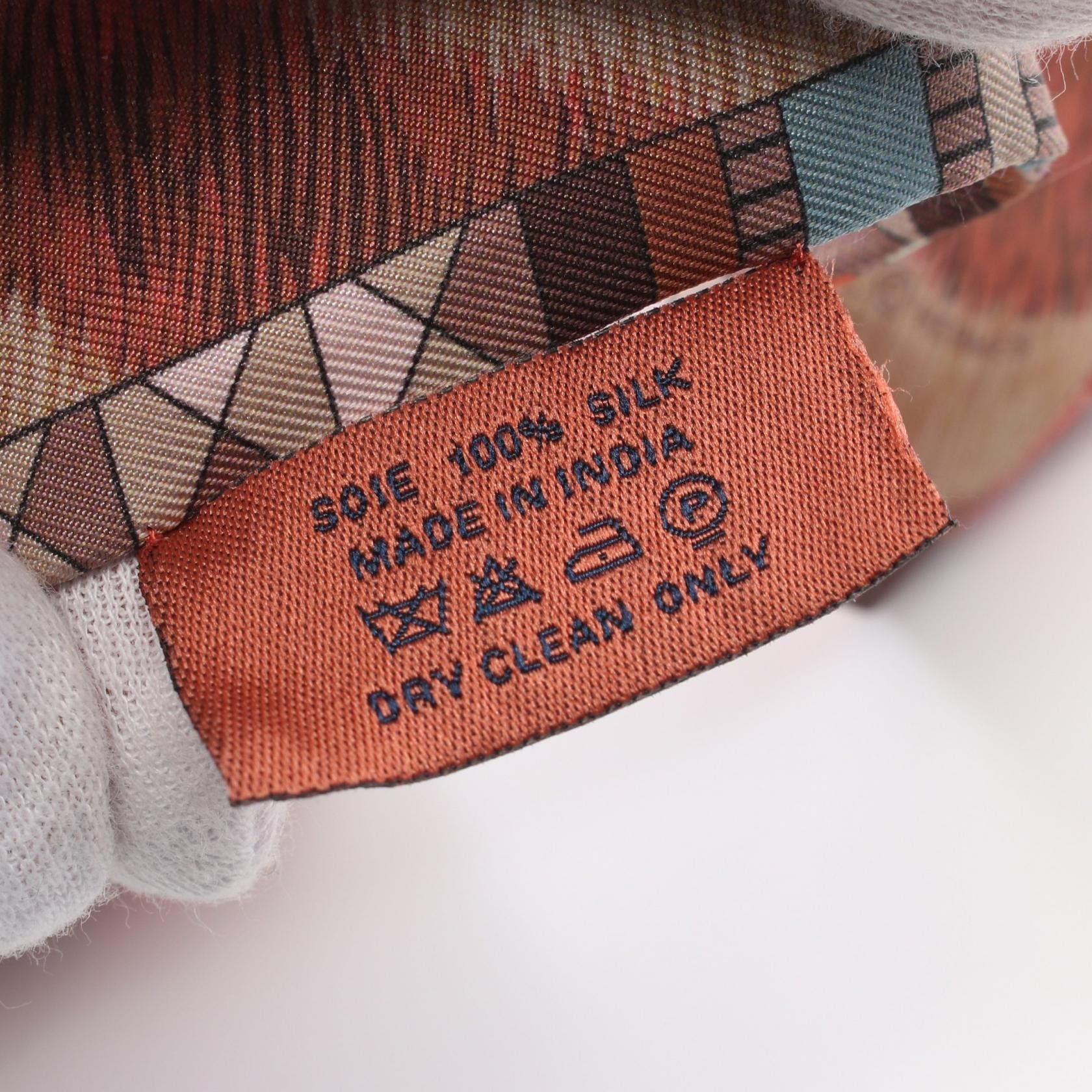 Hermes Hermes Twilly Precio Ribbon Scarf Silk Light Brown Multicolor Beads Size ONE SIZE - 3 Thumbnail