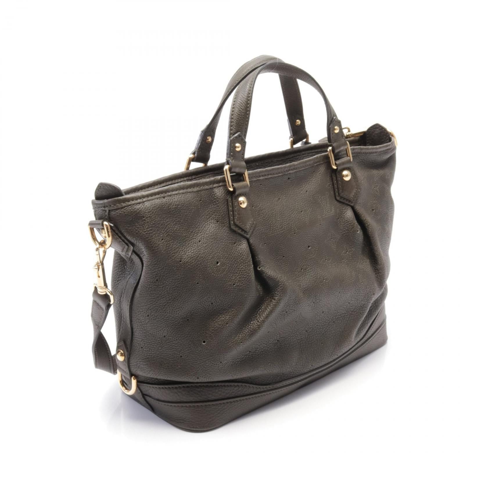 Louis Vuitton Louis Vuitton Stella Pm Mahina Emroad Handbag Leather Khaki Green Size ONE SIZE - 2 Thumbnail