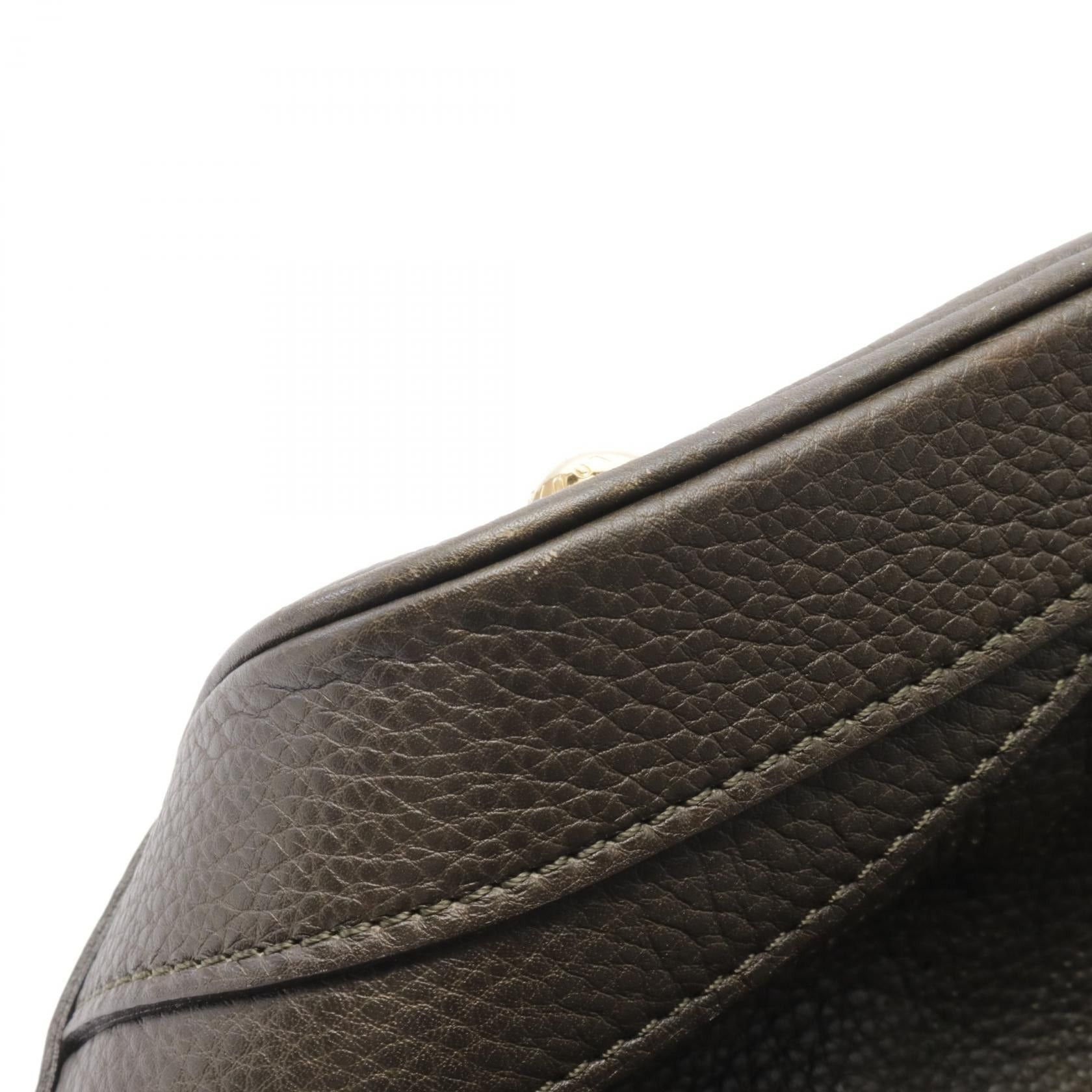 Louis Vuitton Louis Vuitton Stella Pm Mahina Emroad Handbag Leather Khaki Green Size ONE SIZE - 6 Thumbnail