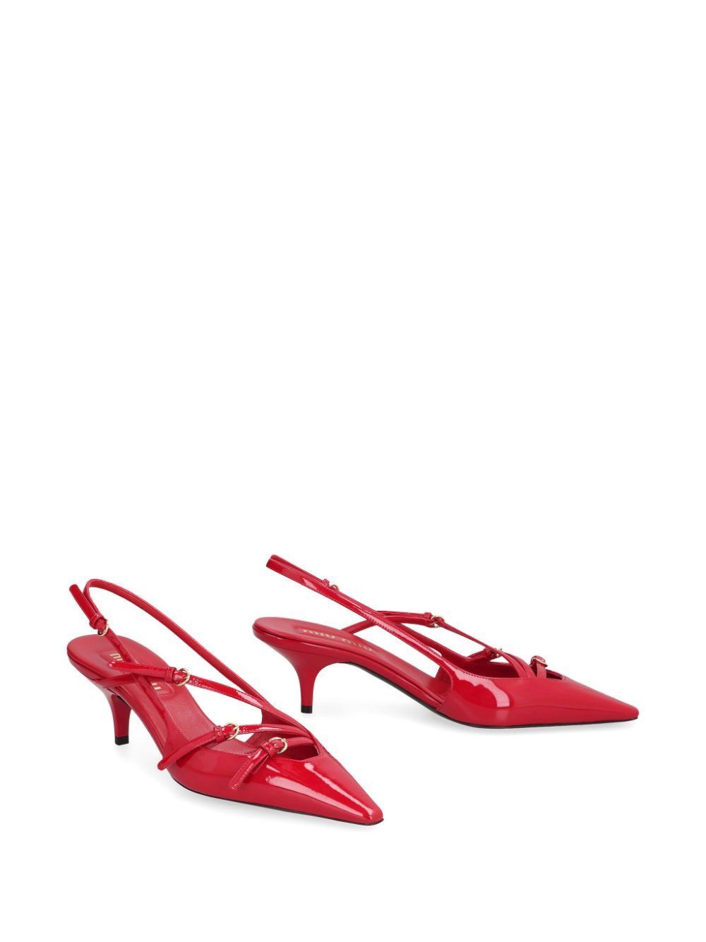 Miu Miu PATENT LEATHER SLINGBACKS WITH BUCKLES Size US 7 / IT 37 - 2 Thumbnail