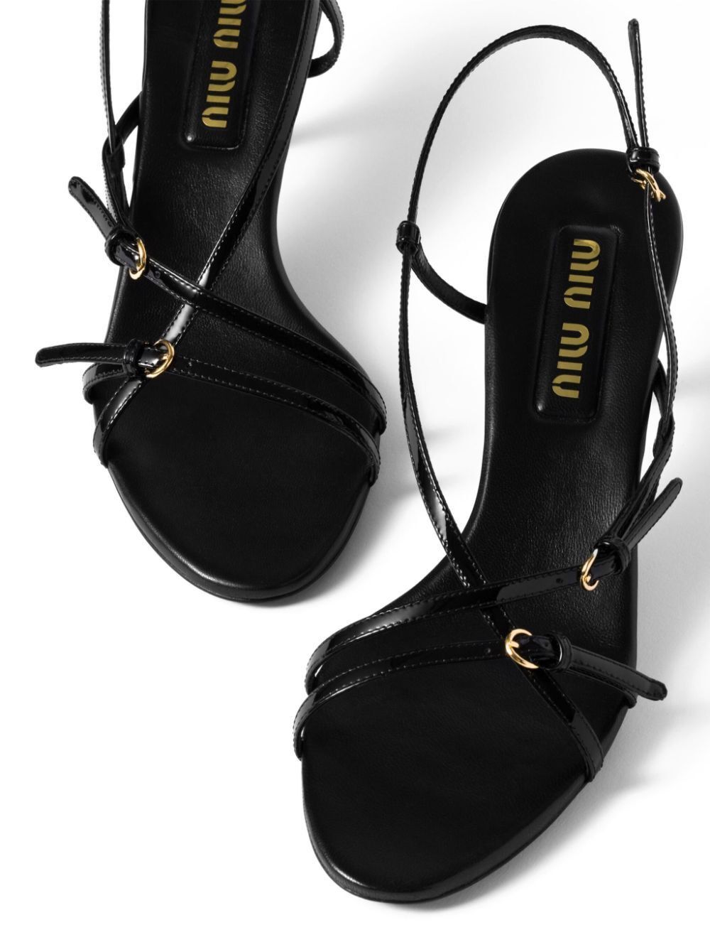 Miu Miu PATENT LEATHER SANDALS WITH BUCKLES Size US 7 / IT 37 - 5 Thumbnail