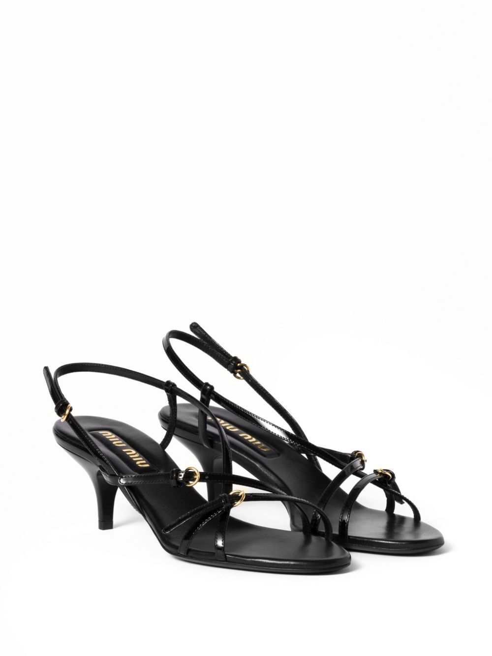 Miu Miu PATENT LEATHER SANDALS WITH BUCKLES Size US 11 / IT 41 - 3 Thumbnail