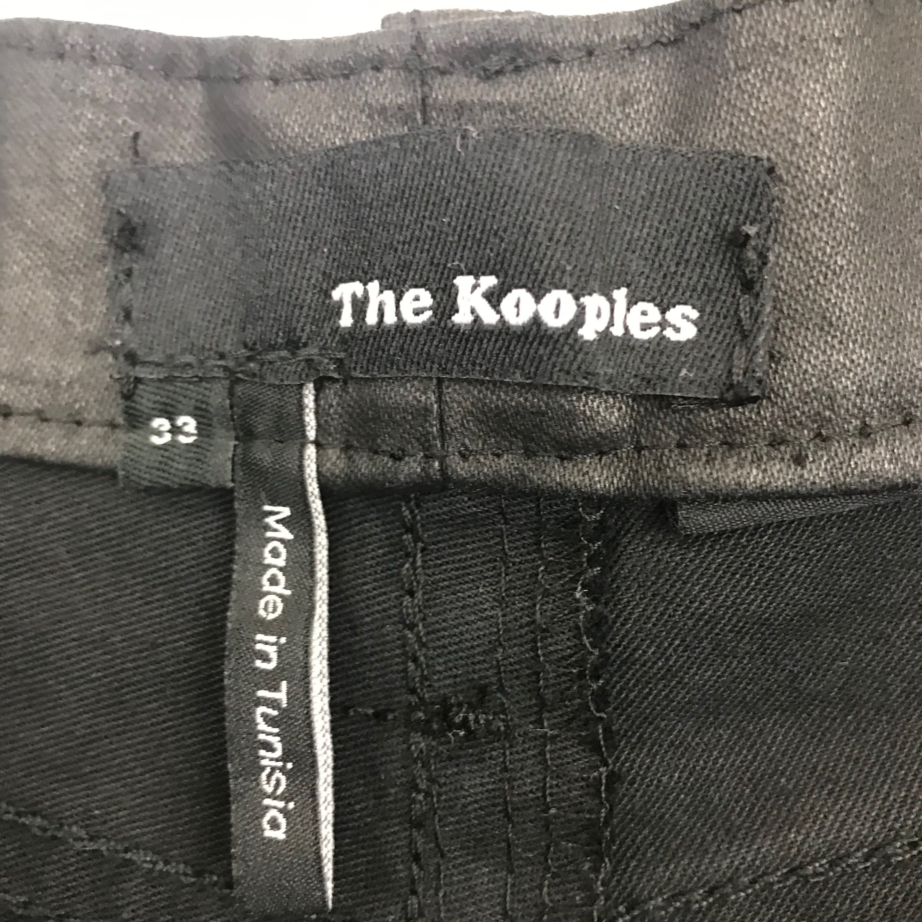 The Kooples The Kooples Men's Fit Cut Leather Effect Waxed Coated Jeans Size US 33 - 4 Thumbnail
