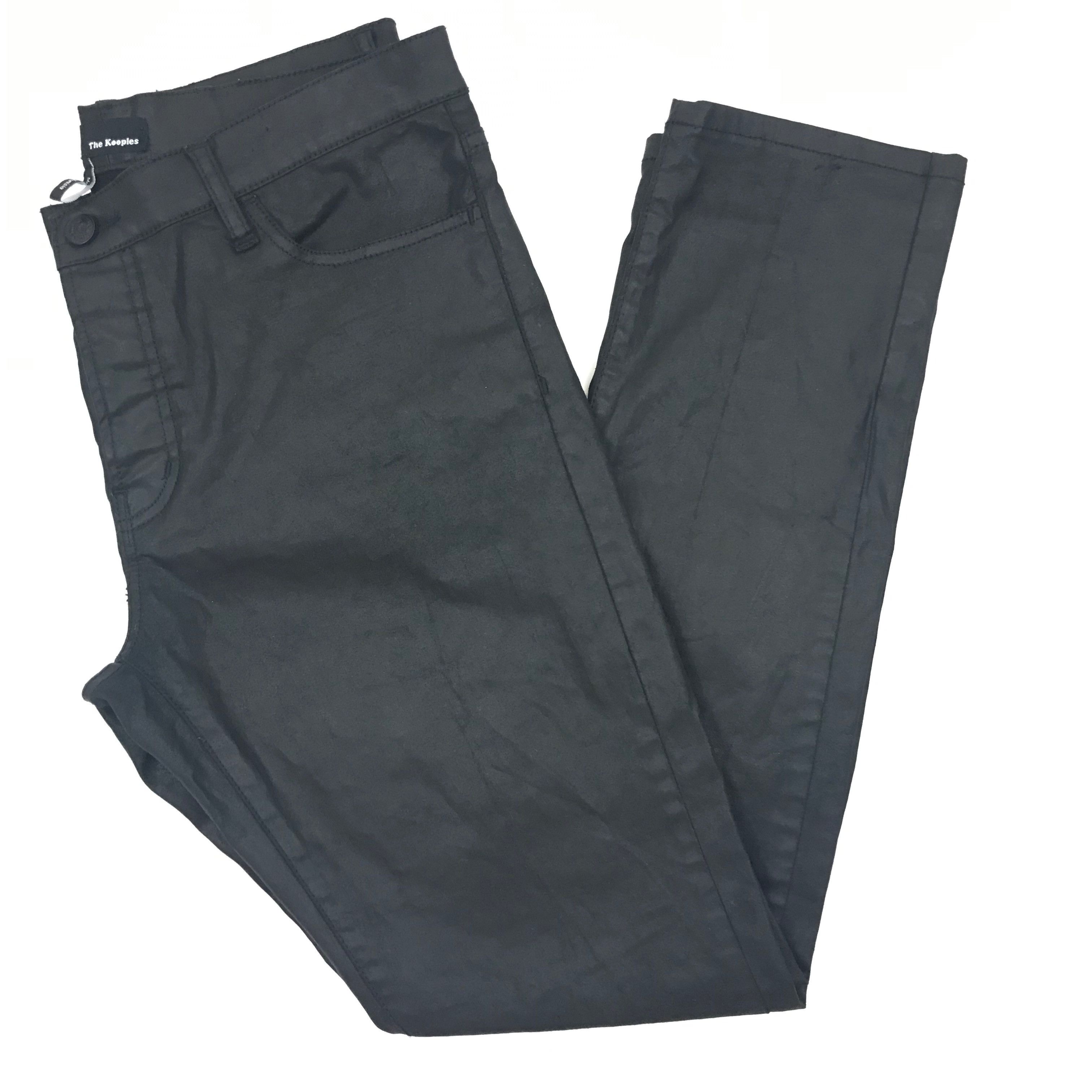 The Kooples The Kooples Men's Fit Cut Leather Effect Waxed Coated Jeans Size US 33 - 2 Thumbnail