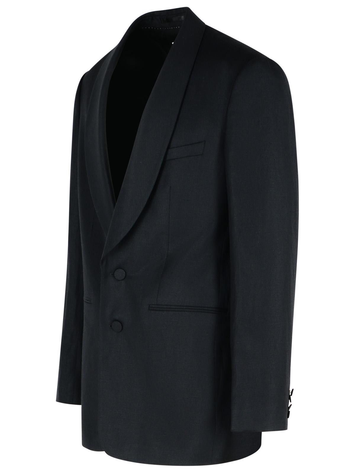 Dries Van Noten DRIES VAN NOTEN 'Bartux' Black Wool Blend Blazer Size US XL / EU 56 / 4 - 2 Thumbnail
