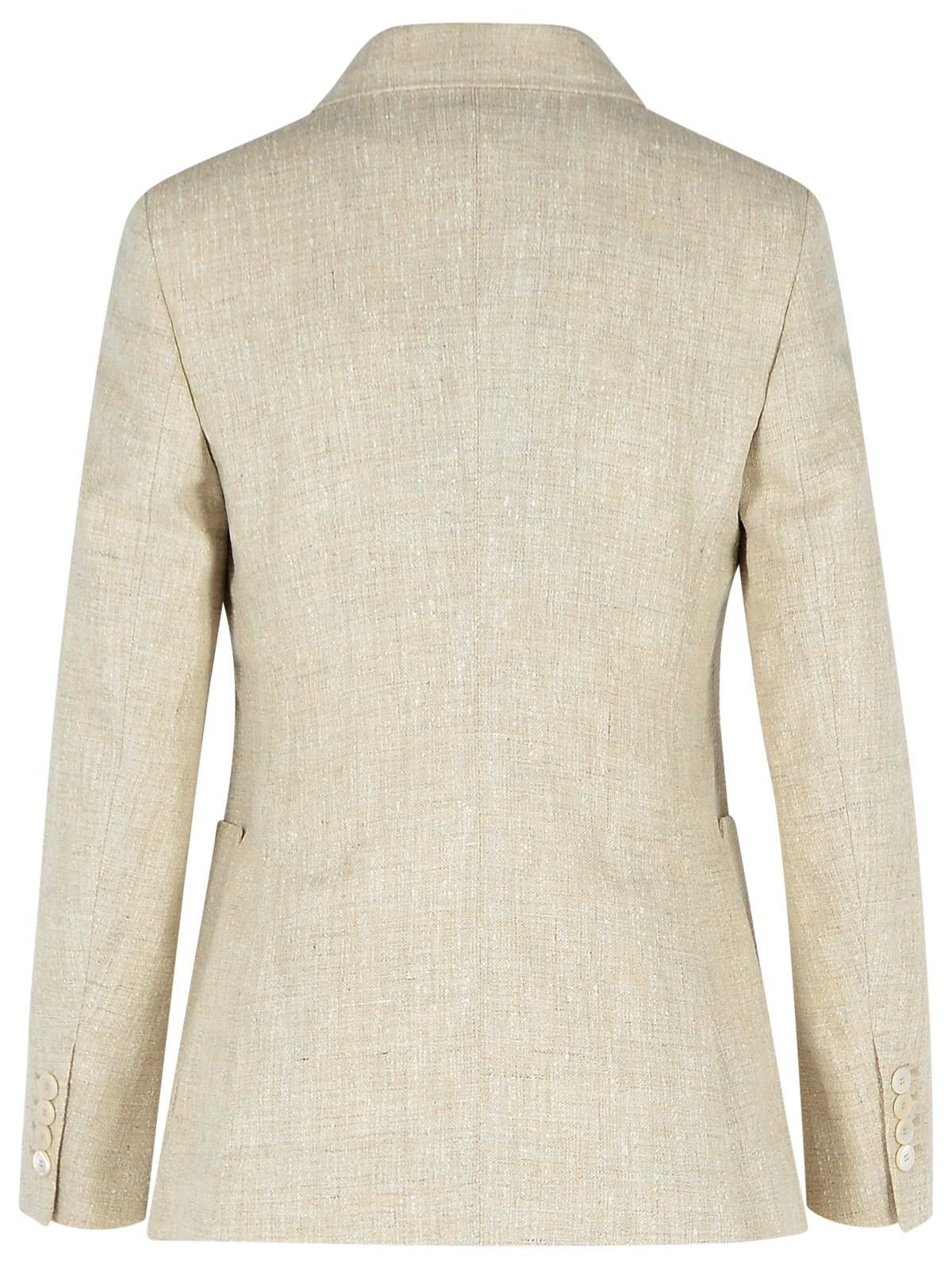 Max Mara MAX MARA Ivory Linen Blend Blazer Size XS / US 0-2 / IT 36-38 - 3 Thumbnail