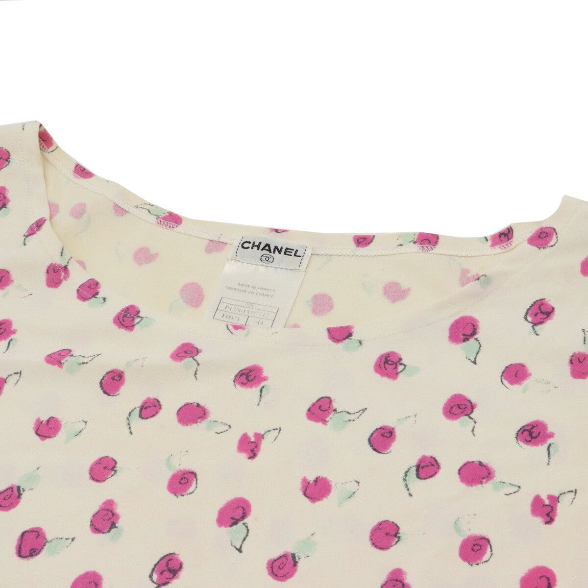 Chanel Chanel Chanel Nylon Spandex Rose Print Short Sleeve Top Others Tops 44 DUTY FREE for USA Size ONE SIZE - 3 Thumbnail