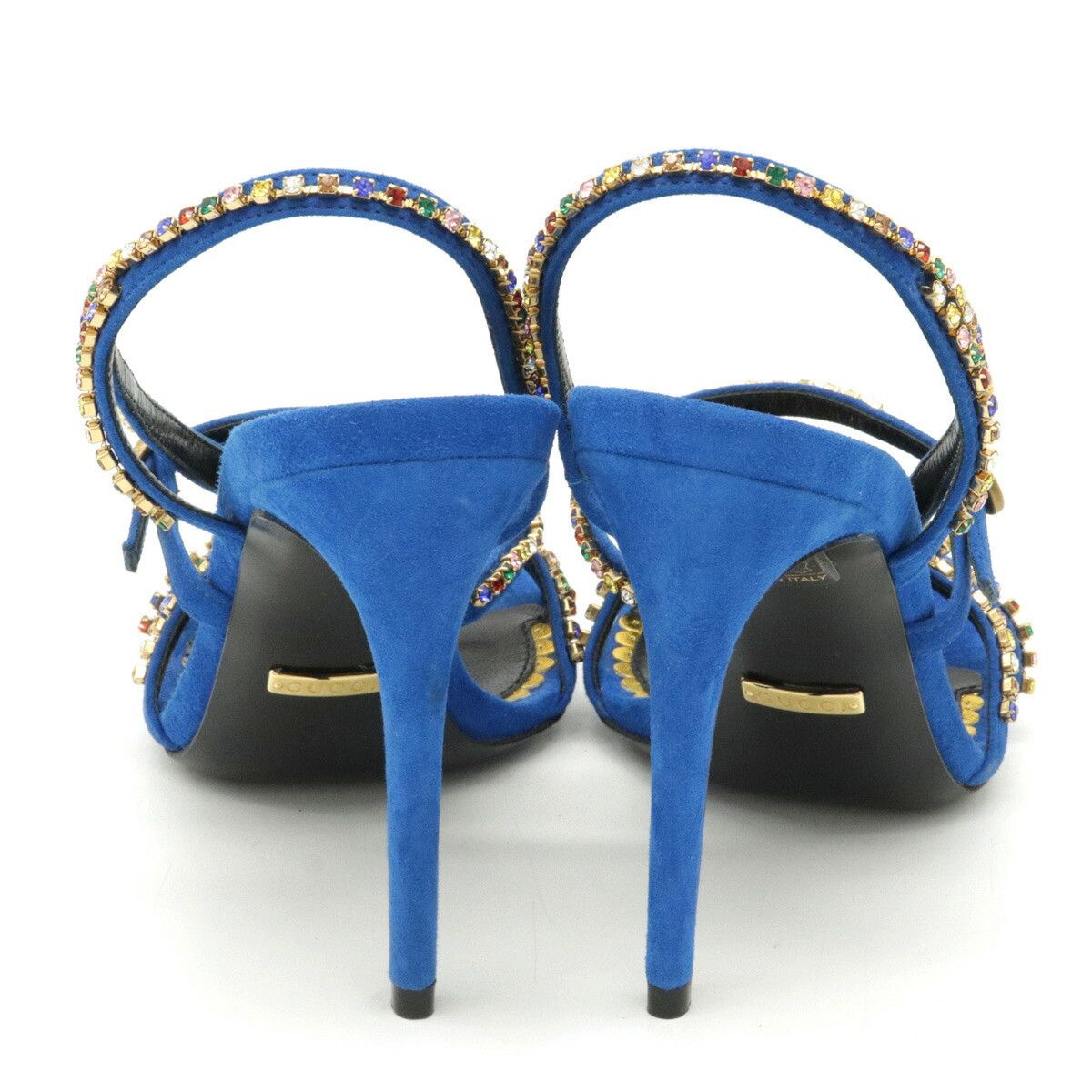 Gucci Gucci Gucci Suede Heart Sandal High Heel Sandals Blue Suede Shoes Size ONE SIZE - 2 Thumbnail